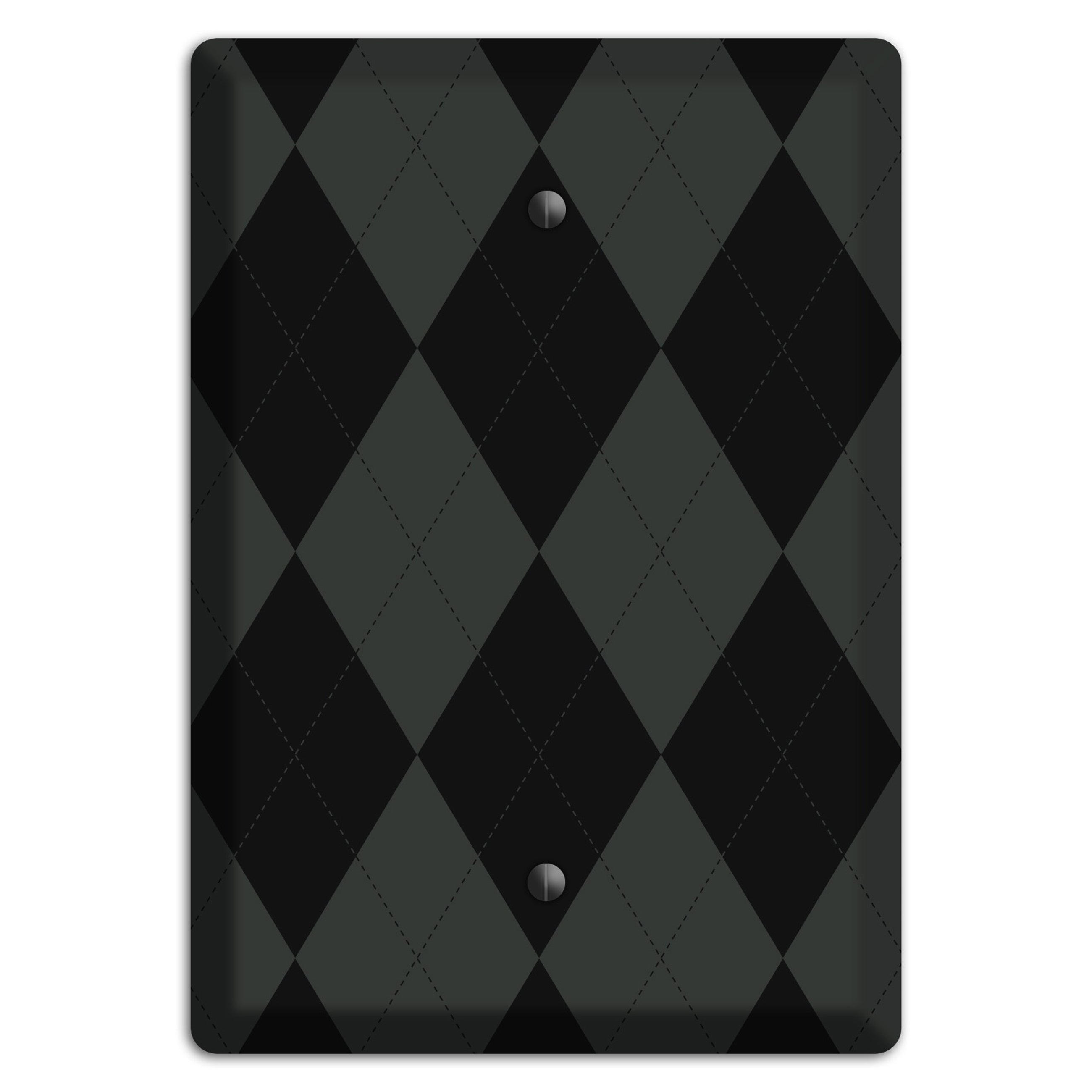 Gray and Black Argyle Blank Wallplate