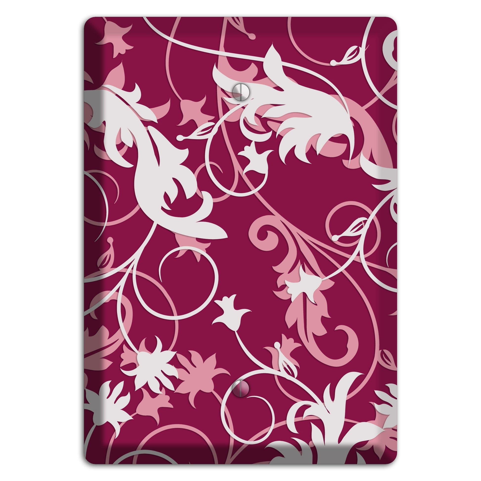 Fuschia and Pink Victorian Sprig Blank Wallplate
