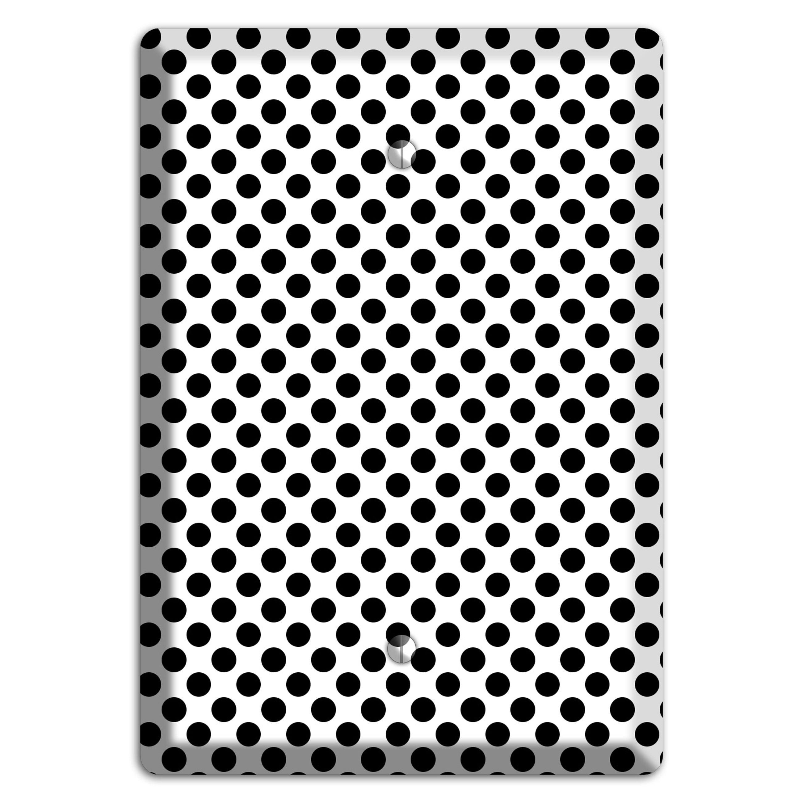 White with Black Packed Small Polka Dots Blank Wallplate