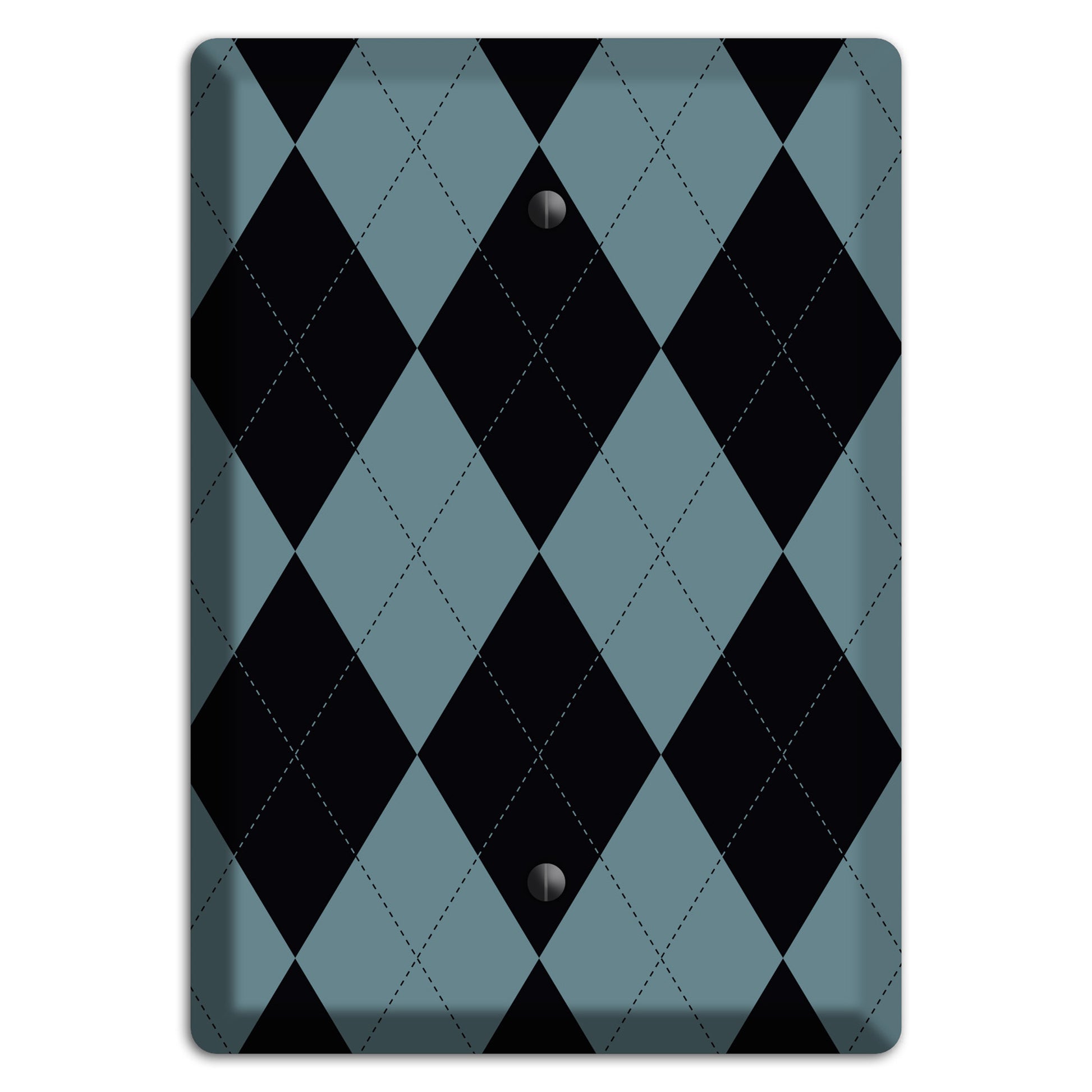 Blue and Black Argyle Blank Wallplate