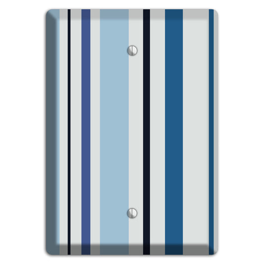 Multi White and Blue Vertical Stripe Blank Wallplate