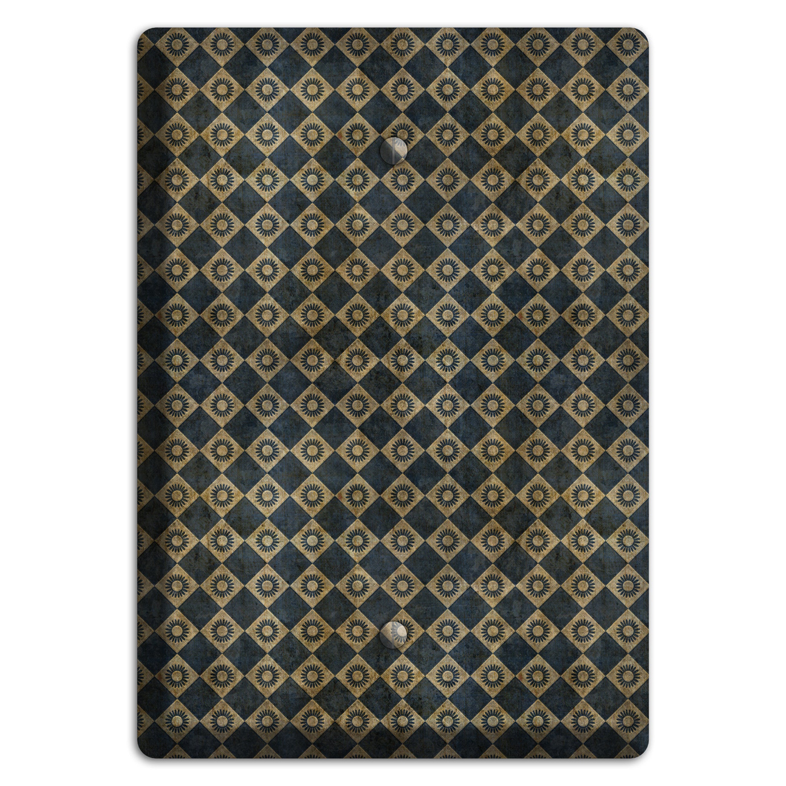 Black and Grey Diamond Circles Blank Wallplate