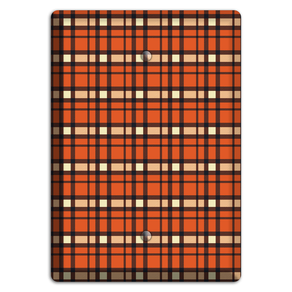 Orange Plaid Blank Wallplate