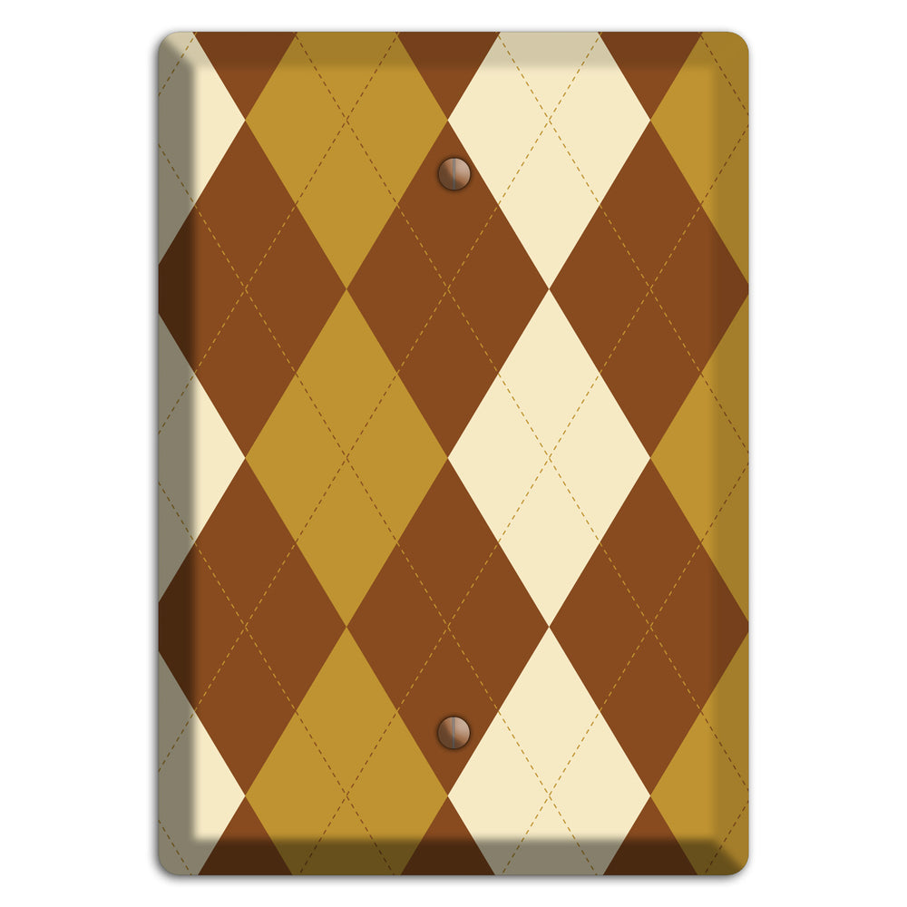 Multi Brown Argyle Blank Wallplate