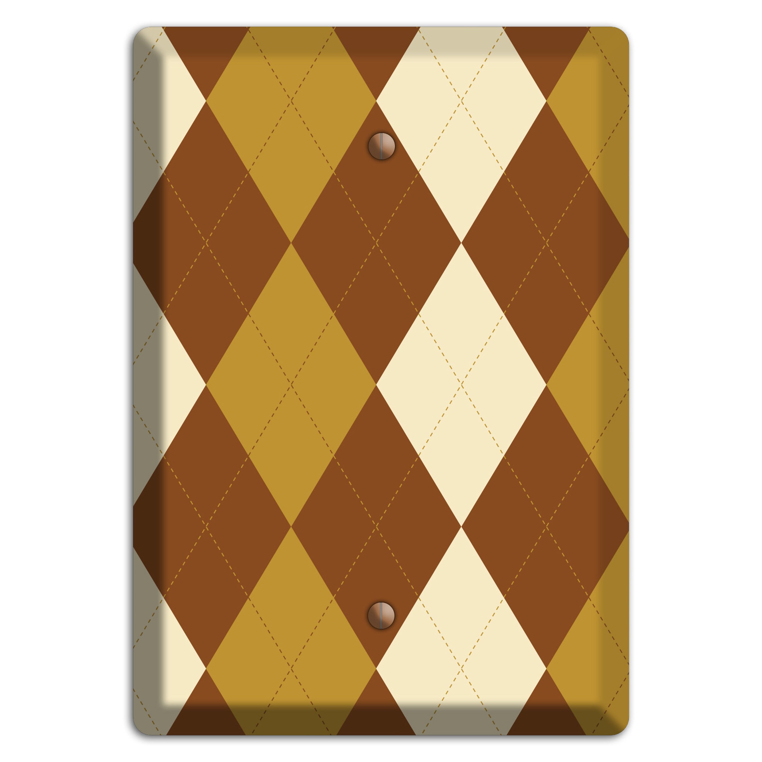 Multi Brown Argyle Blank Wallplate
