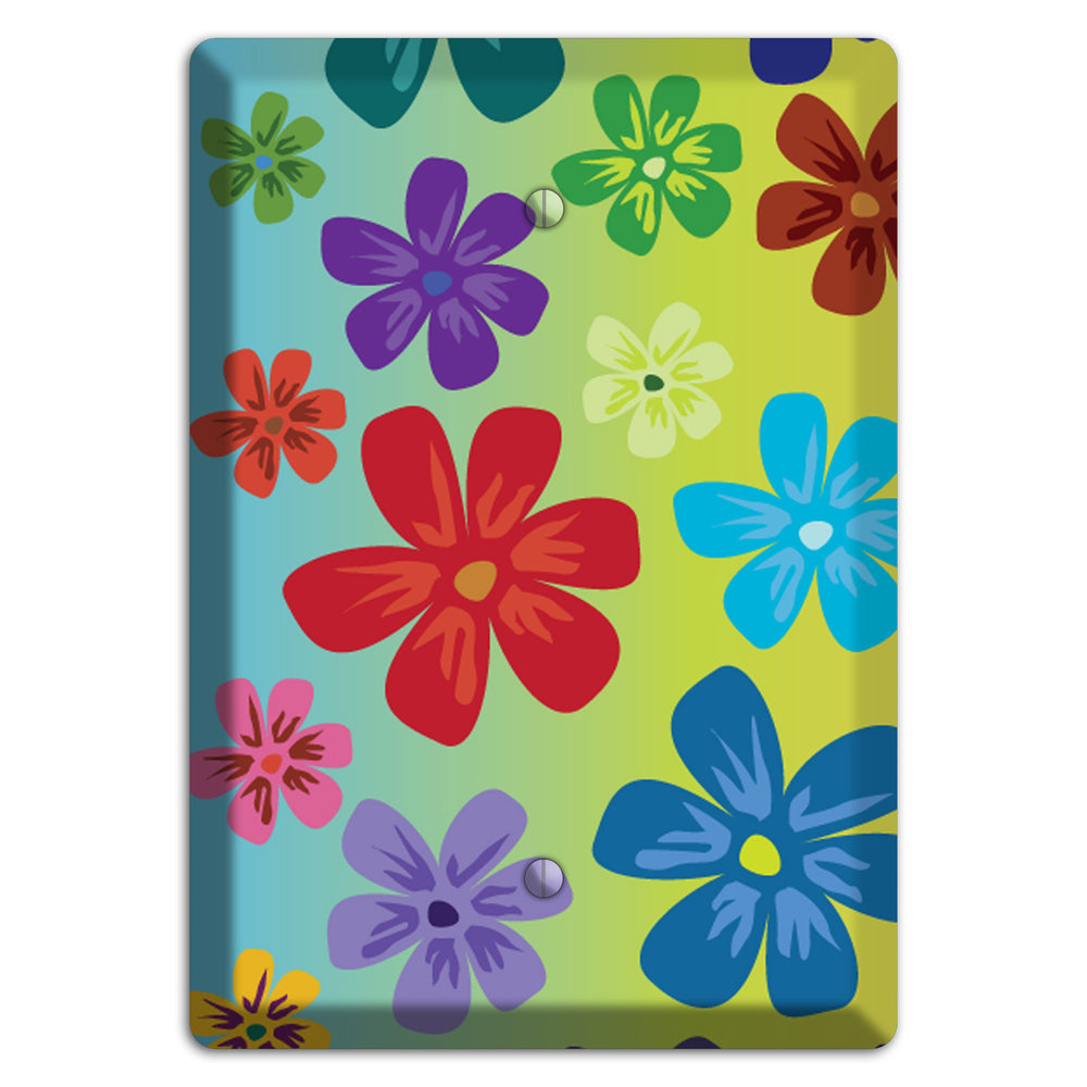 Blue to yellow Flowers Blank Wallplate