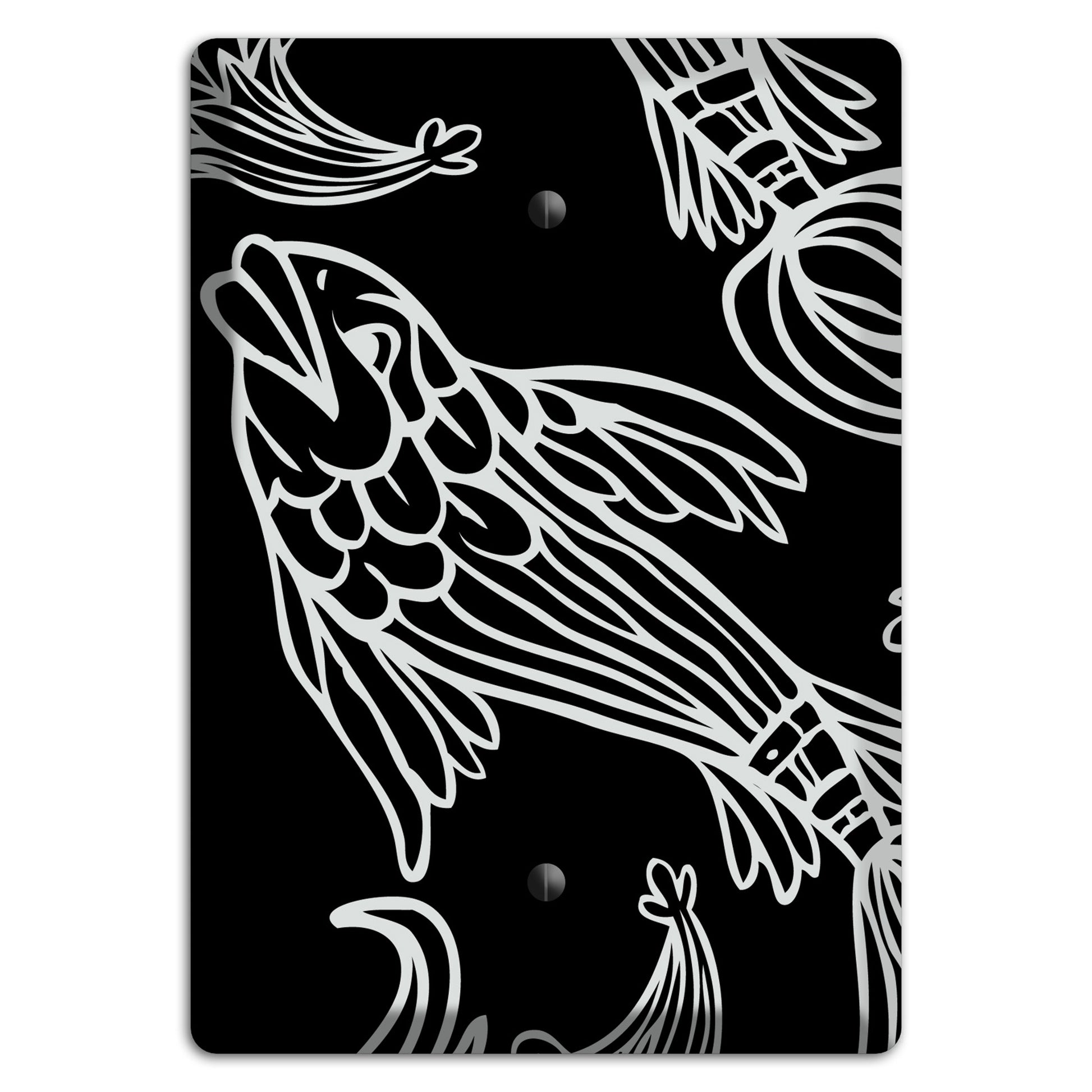 Black and White Koi Blank Wallplate
