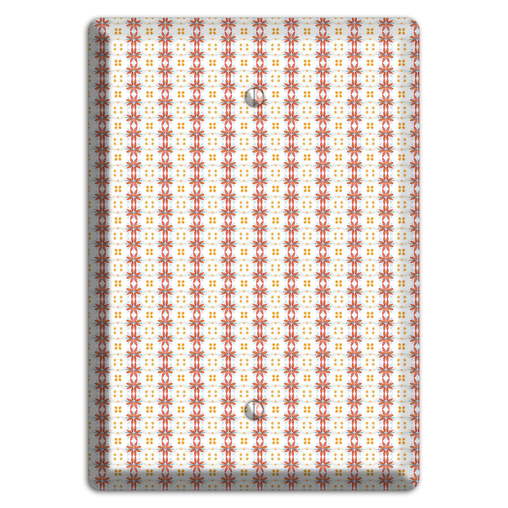 White with Red Smocking Blank Wallplate