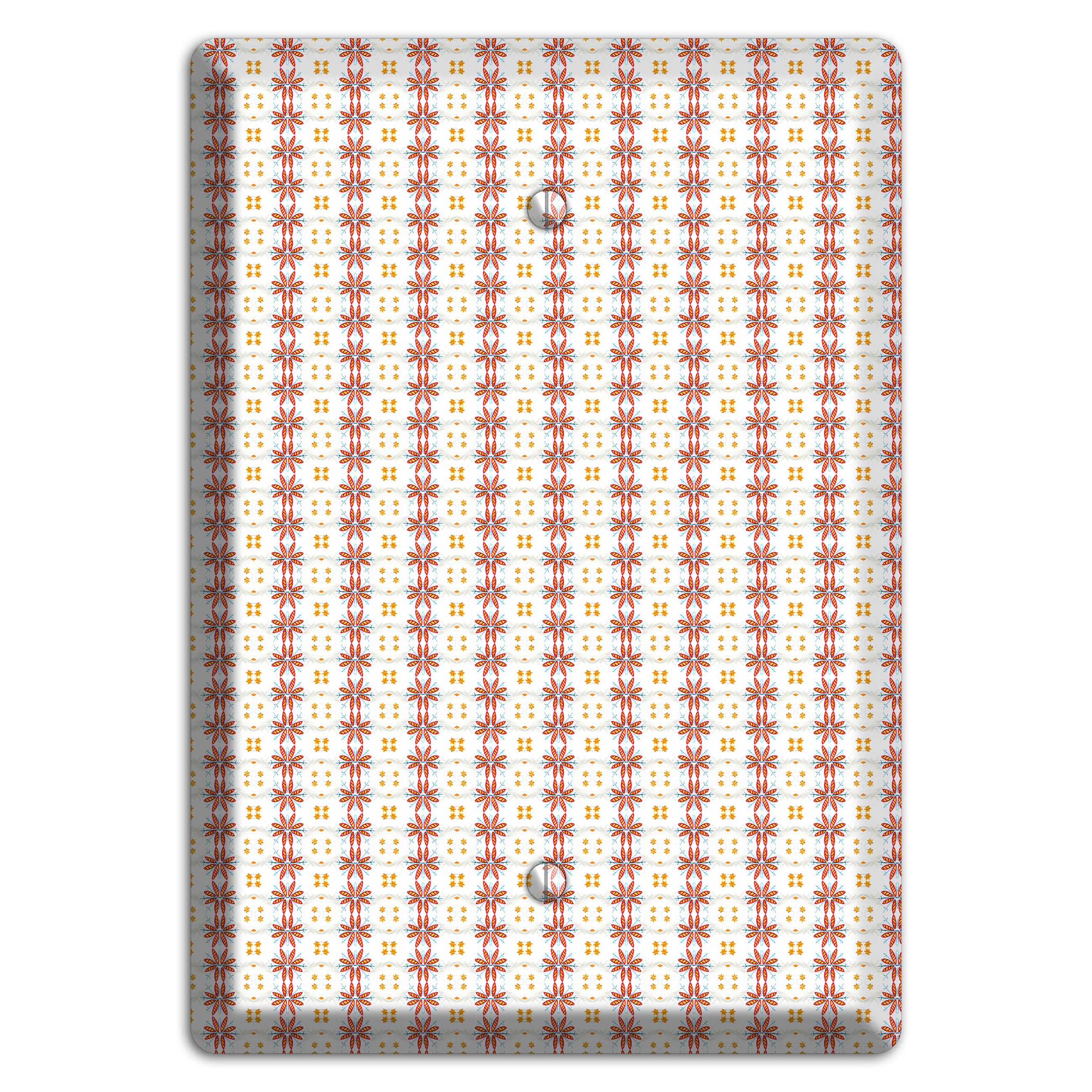White with Red Smocking Blank Wallplate