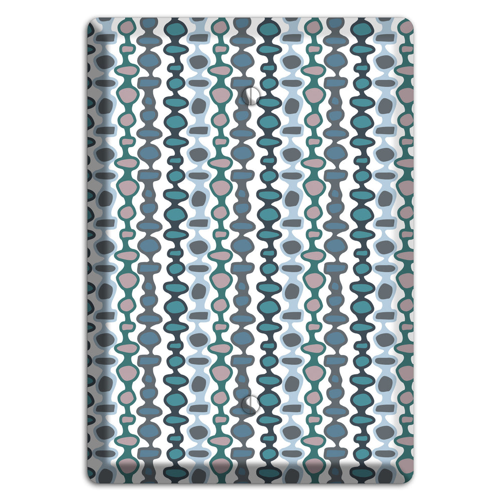 Grey and Multi Blue Bead and Reel Blank Wallplate