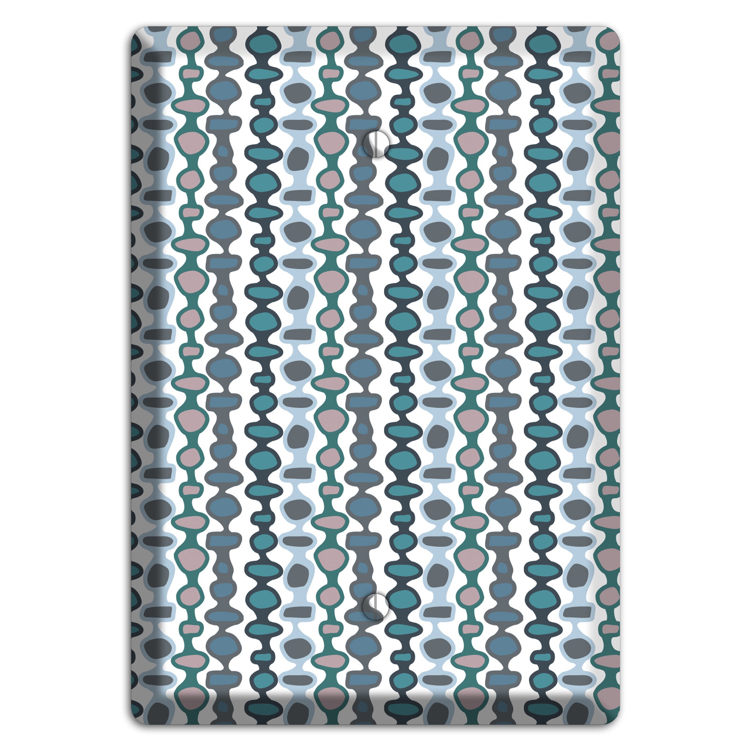 Grey and Multi Blue Bead and Reel Blank Wallplate