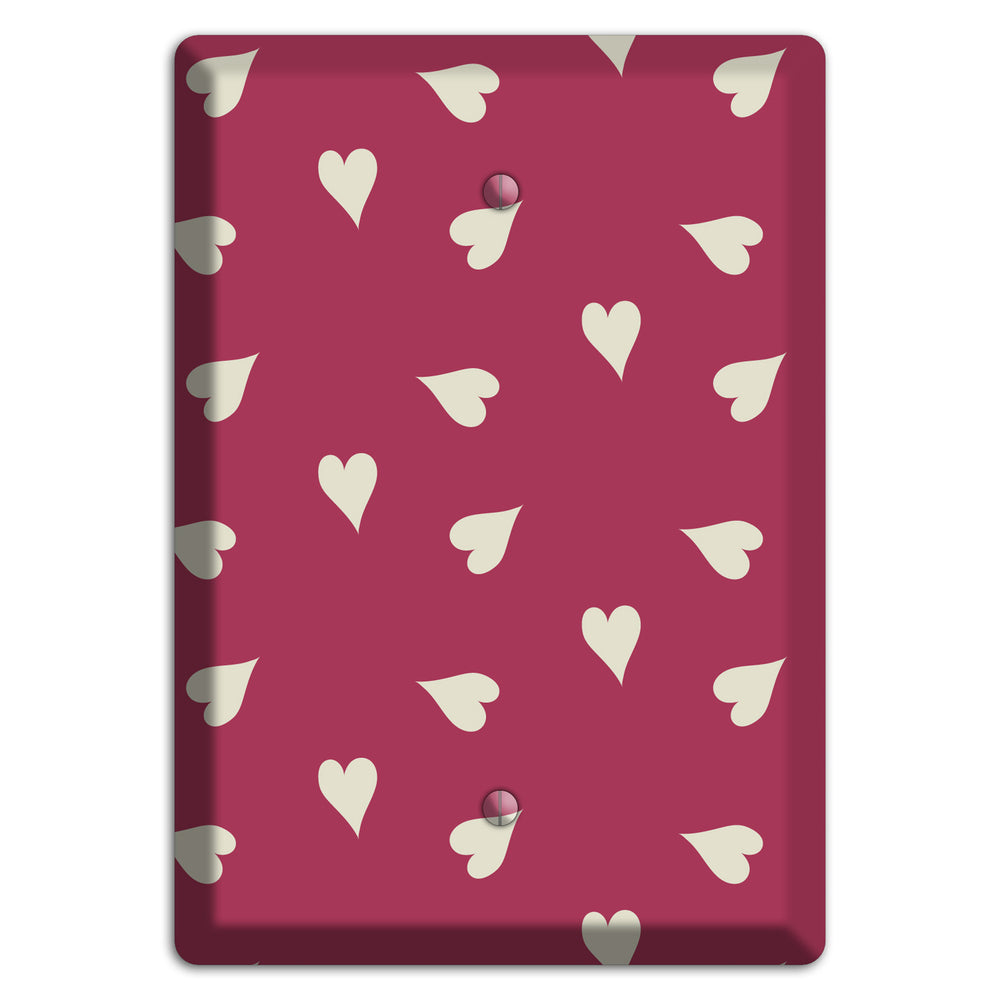 Fuschia with White Hearts Blank Wallplate