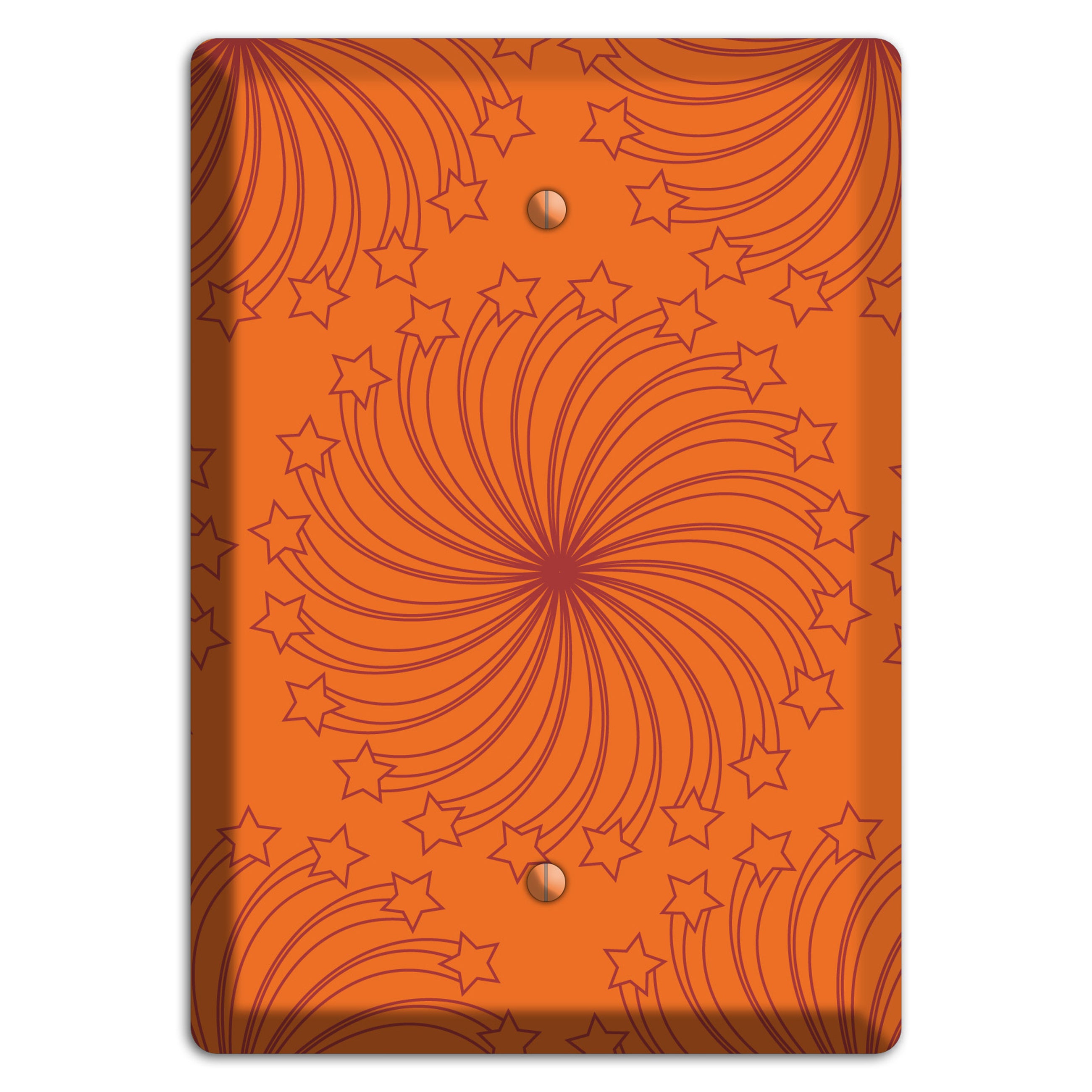 Multi Orange Star Swirl Blank Wallplate