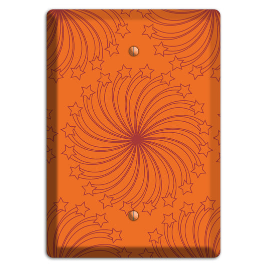 Multi Orange Star Swirl Blank Wallplate