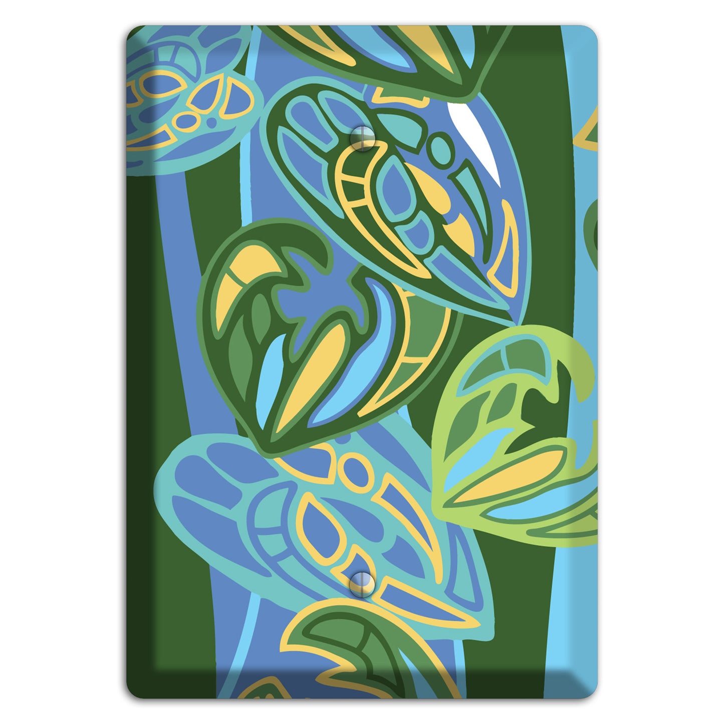 Pacific Blue and Green Blank Wallplate