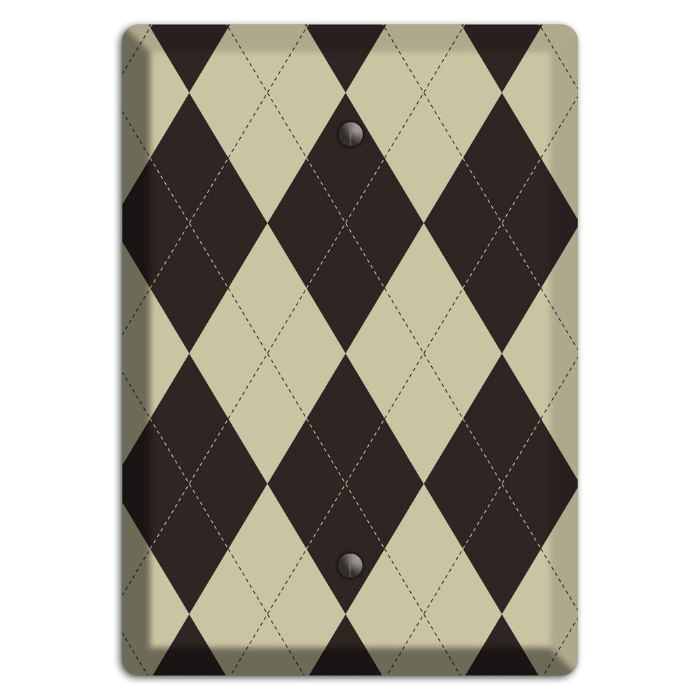 Beige and Black Argyle Blank Wallplate