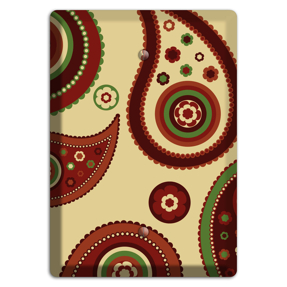 Beige Paisley Blank Wallplate