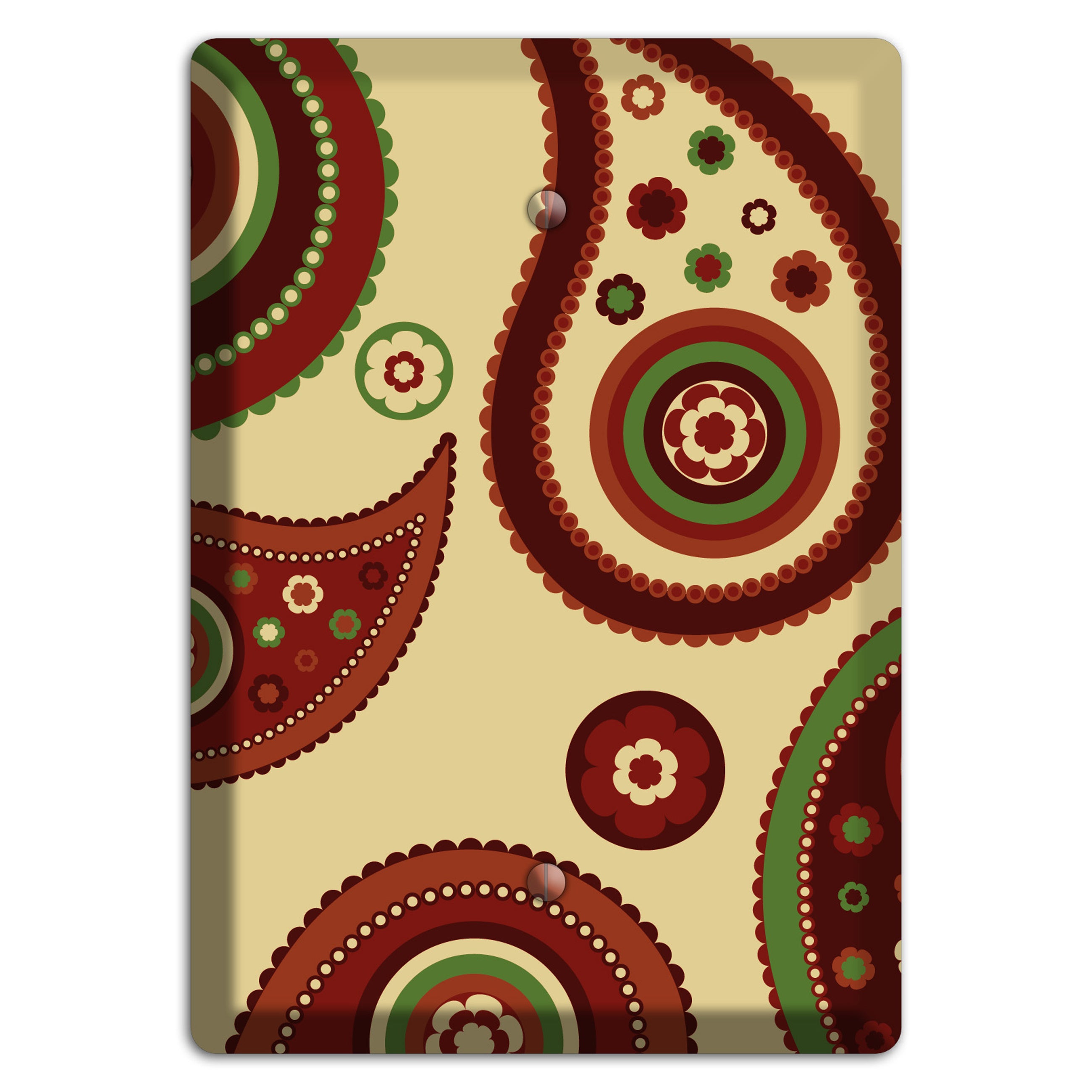 Beige Paisley Blank Wallplate