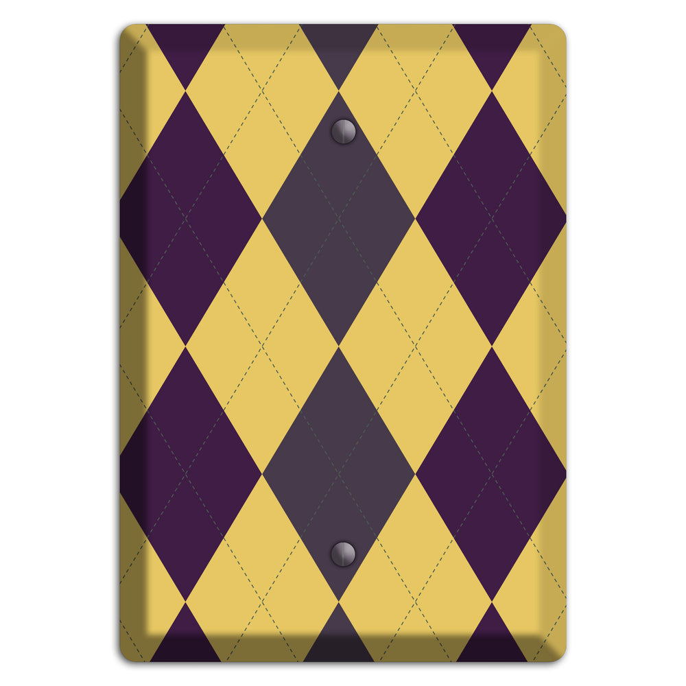 Yellow Plum Brown Argyle Blank Wallplate