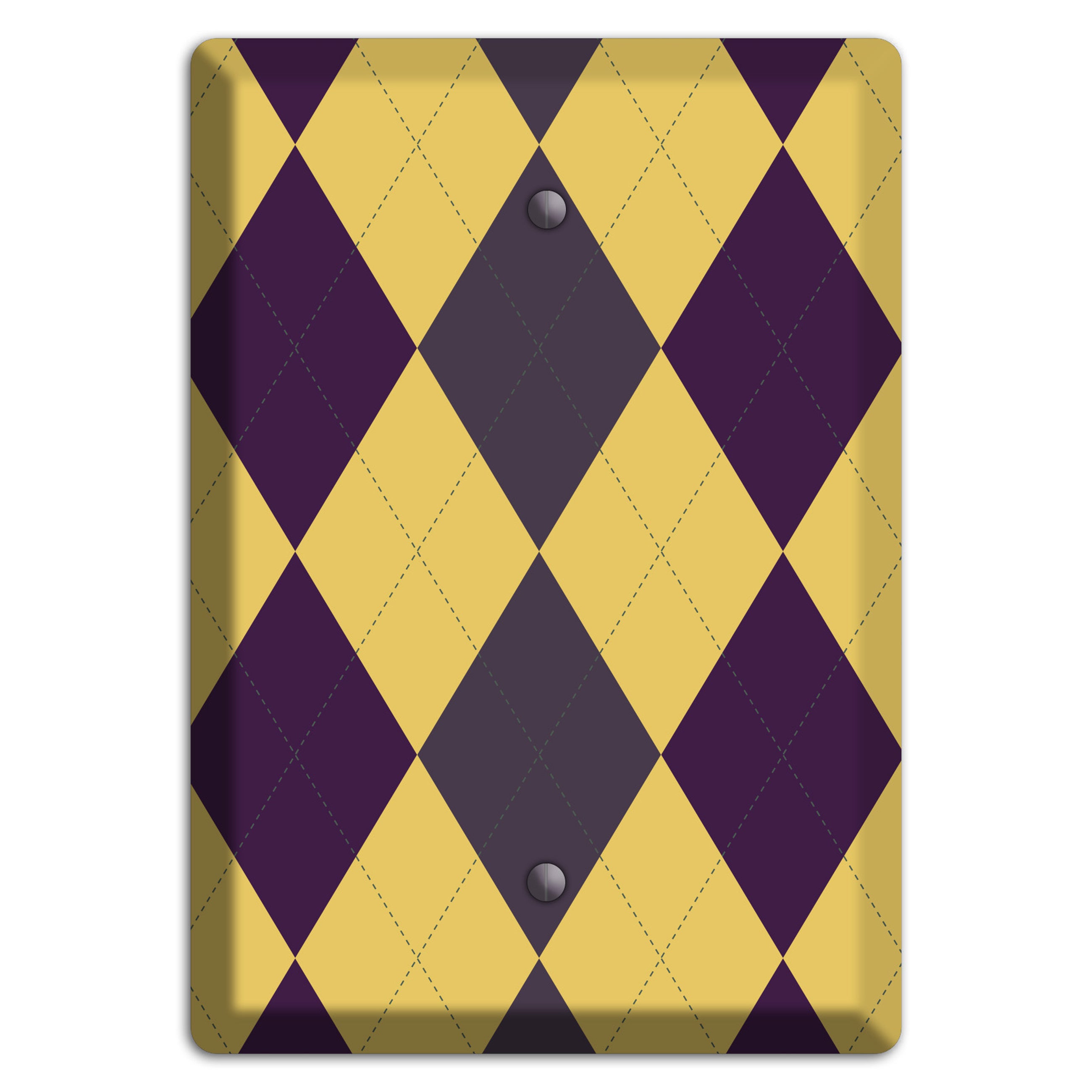 Yellow Plum Brown Argyle Blank Wallplate