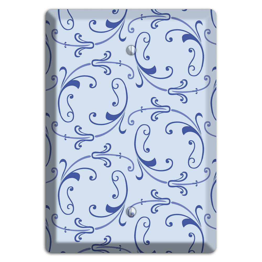 Light Blue Victorian Sprig Blank Wallplate