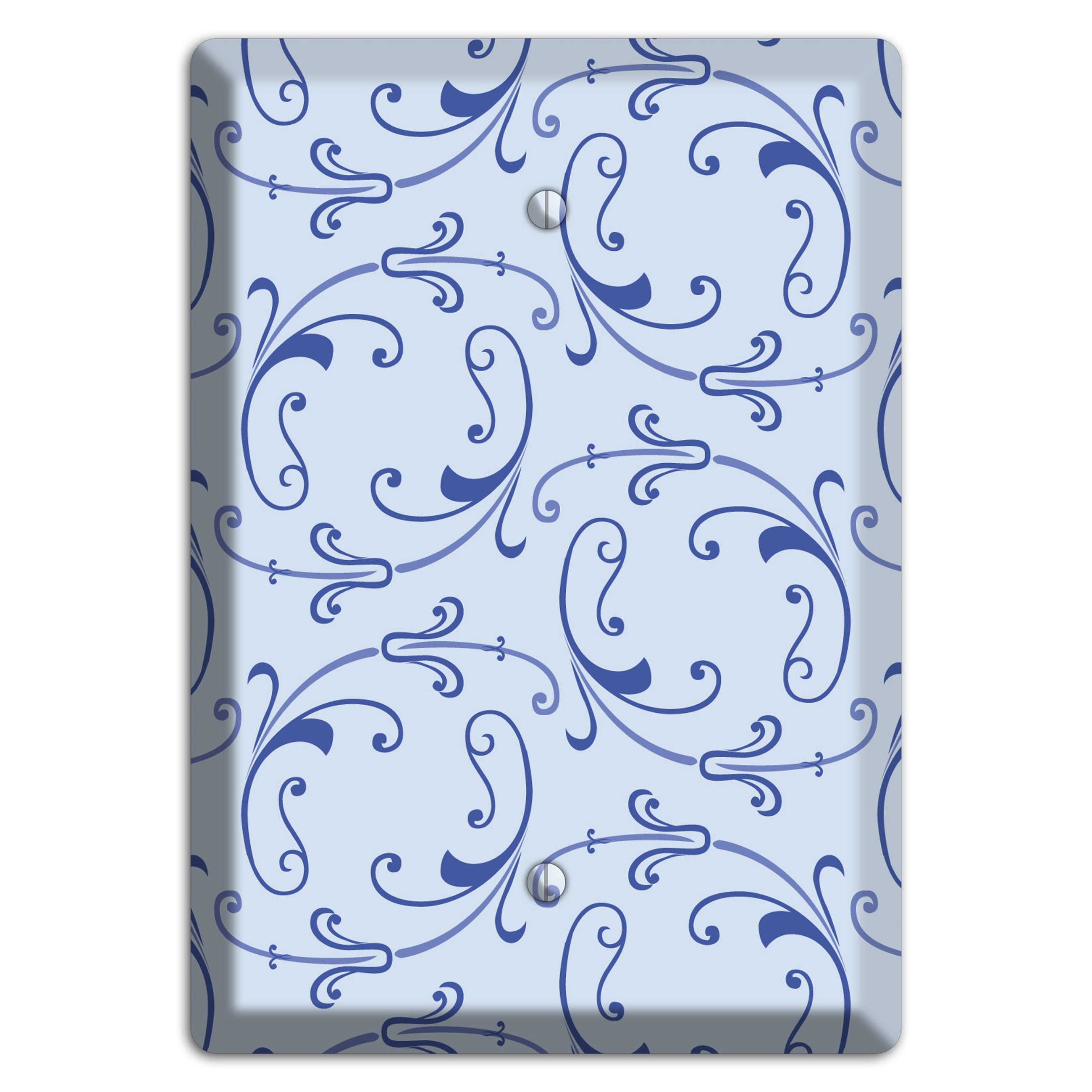 Light Blue Victorian Sprig Blank Wallplate