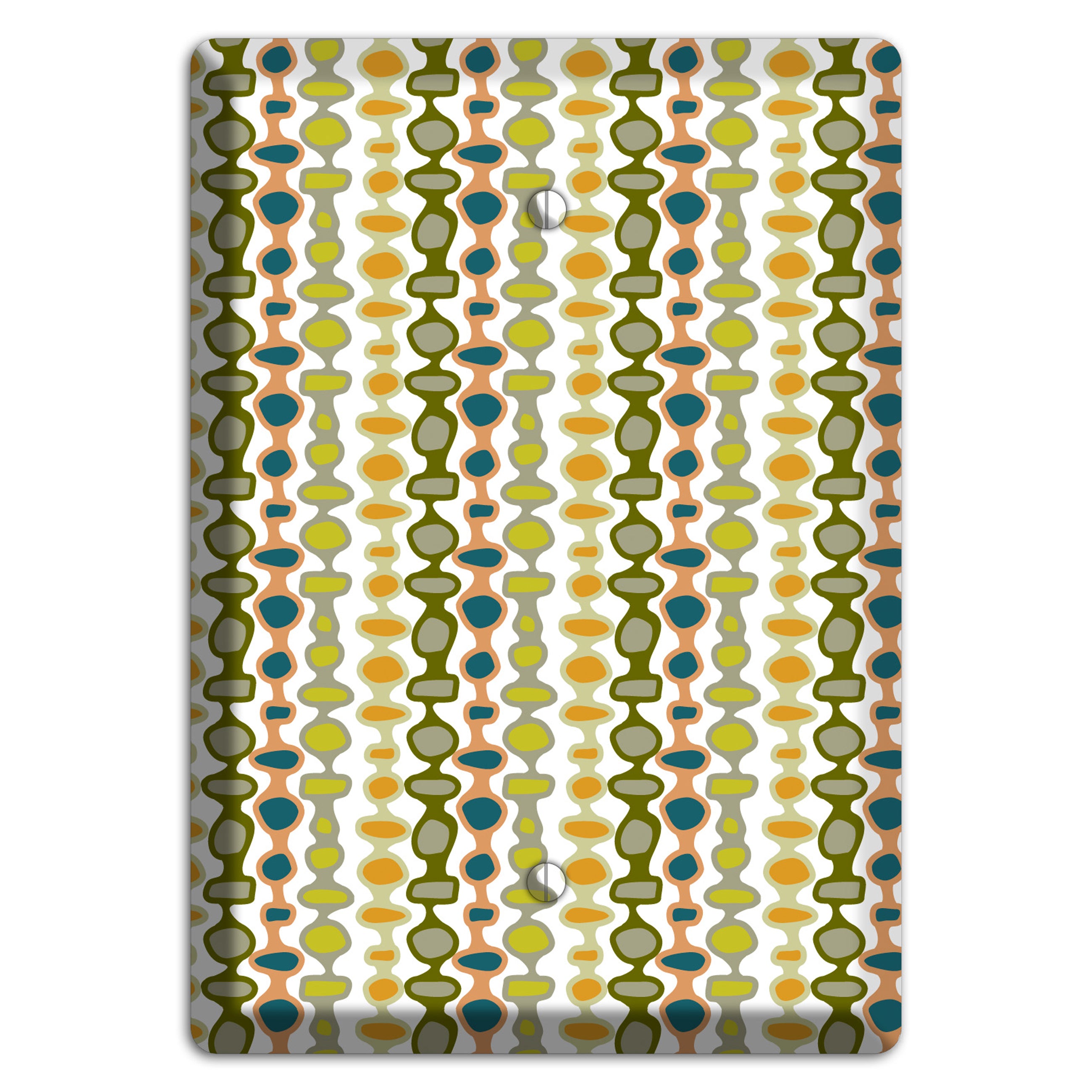 Multi Olive and Mustard Bead and Reel Blank Wallplate