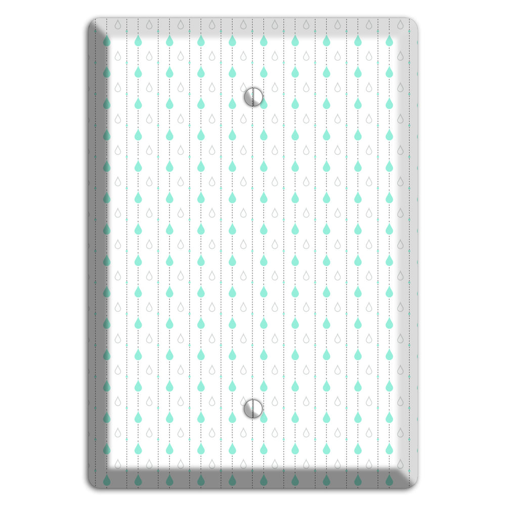 White and Blue Drops 2 Blank Wallplate