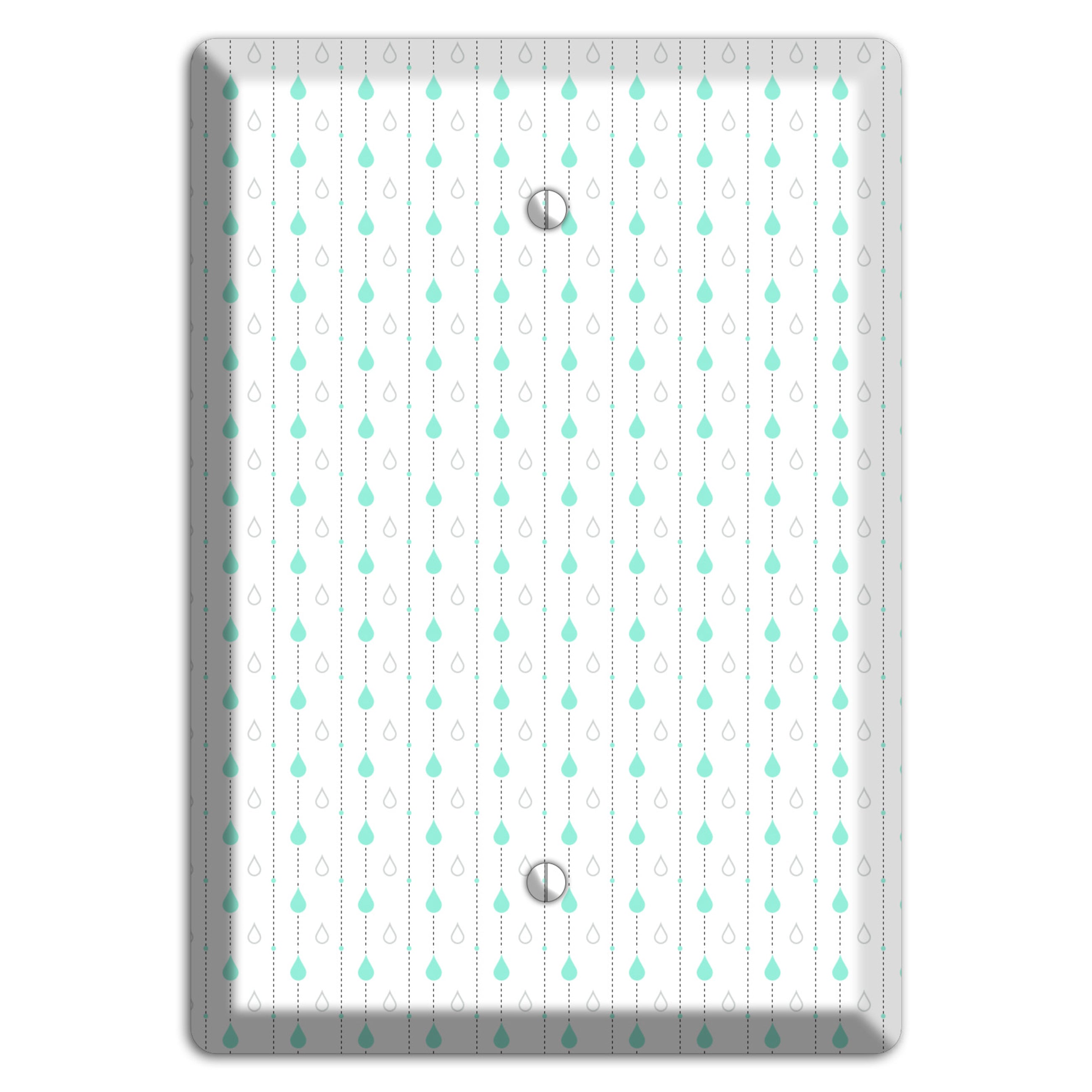 White and Blue Drops 2 Blank Wallplate