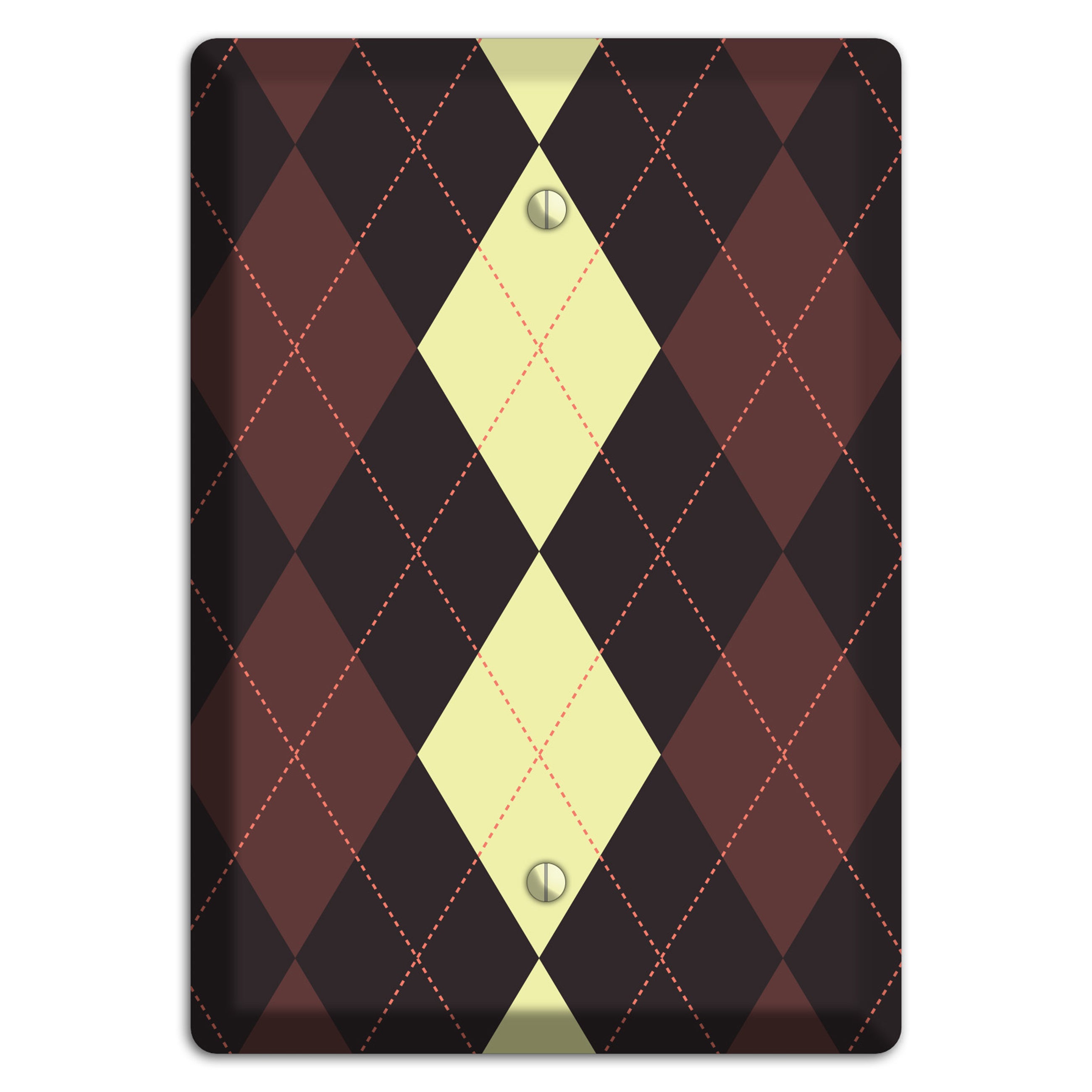 Maroon and Yellow Argyle Blank Wallplate