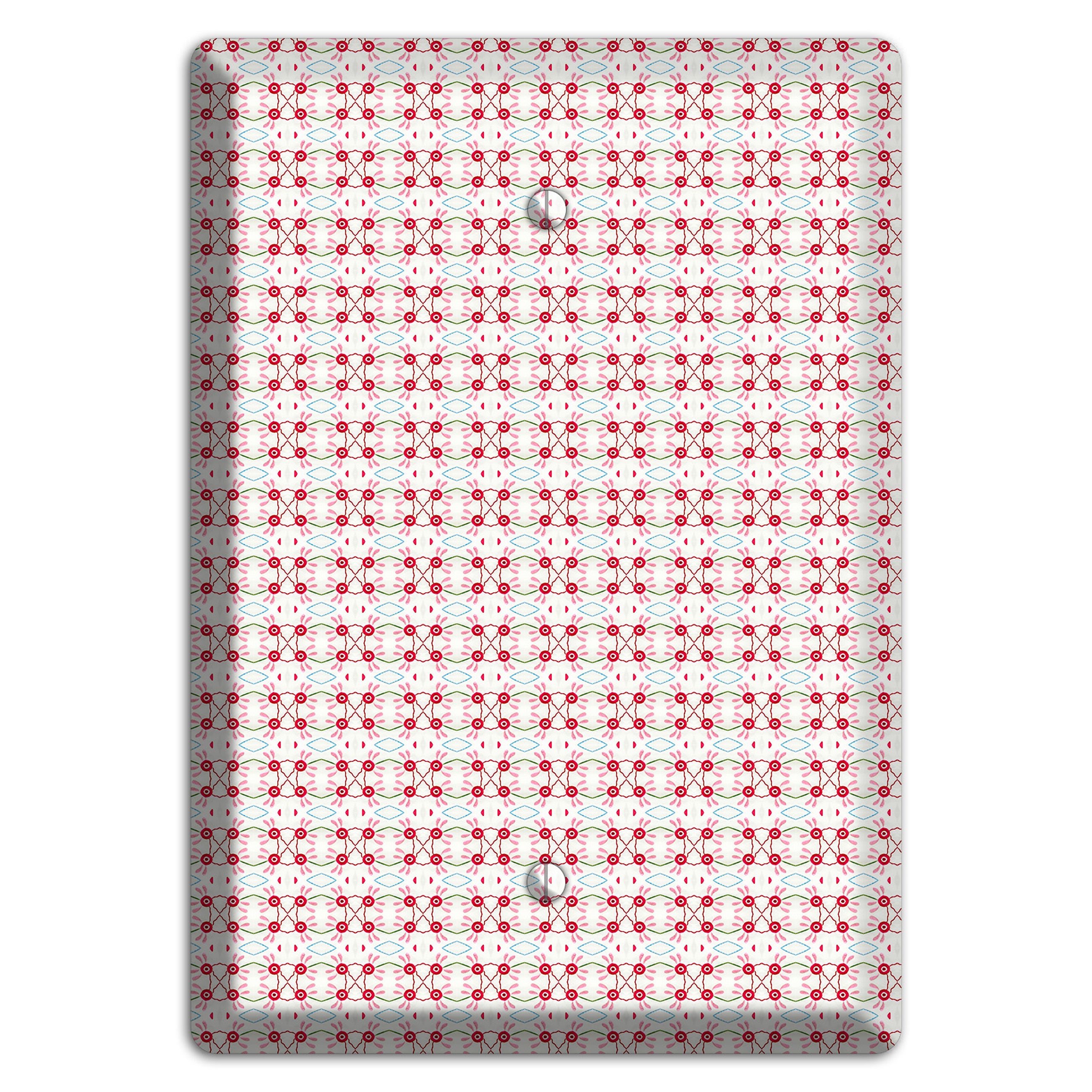 White with Red Ball and Stick Tapestry Blank Wallplate