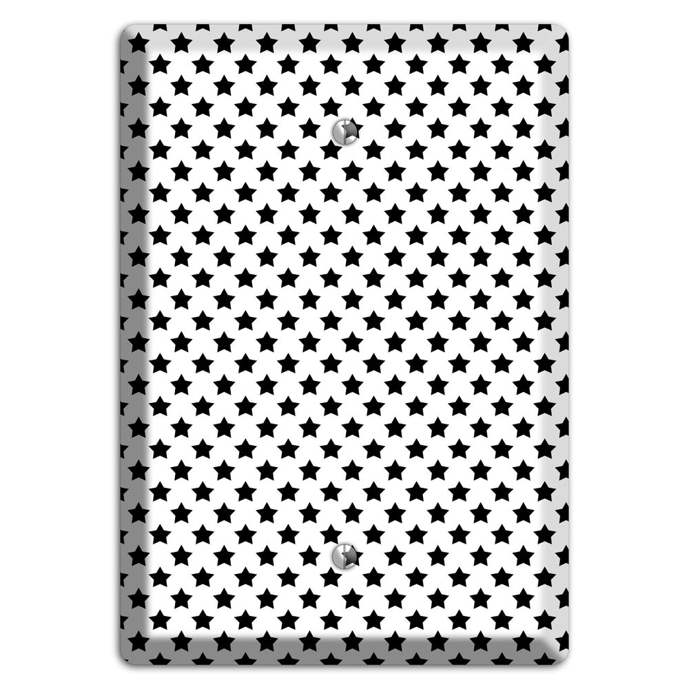 White with Black Stars Blank Wallplate