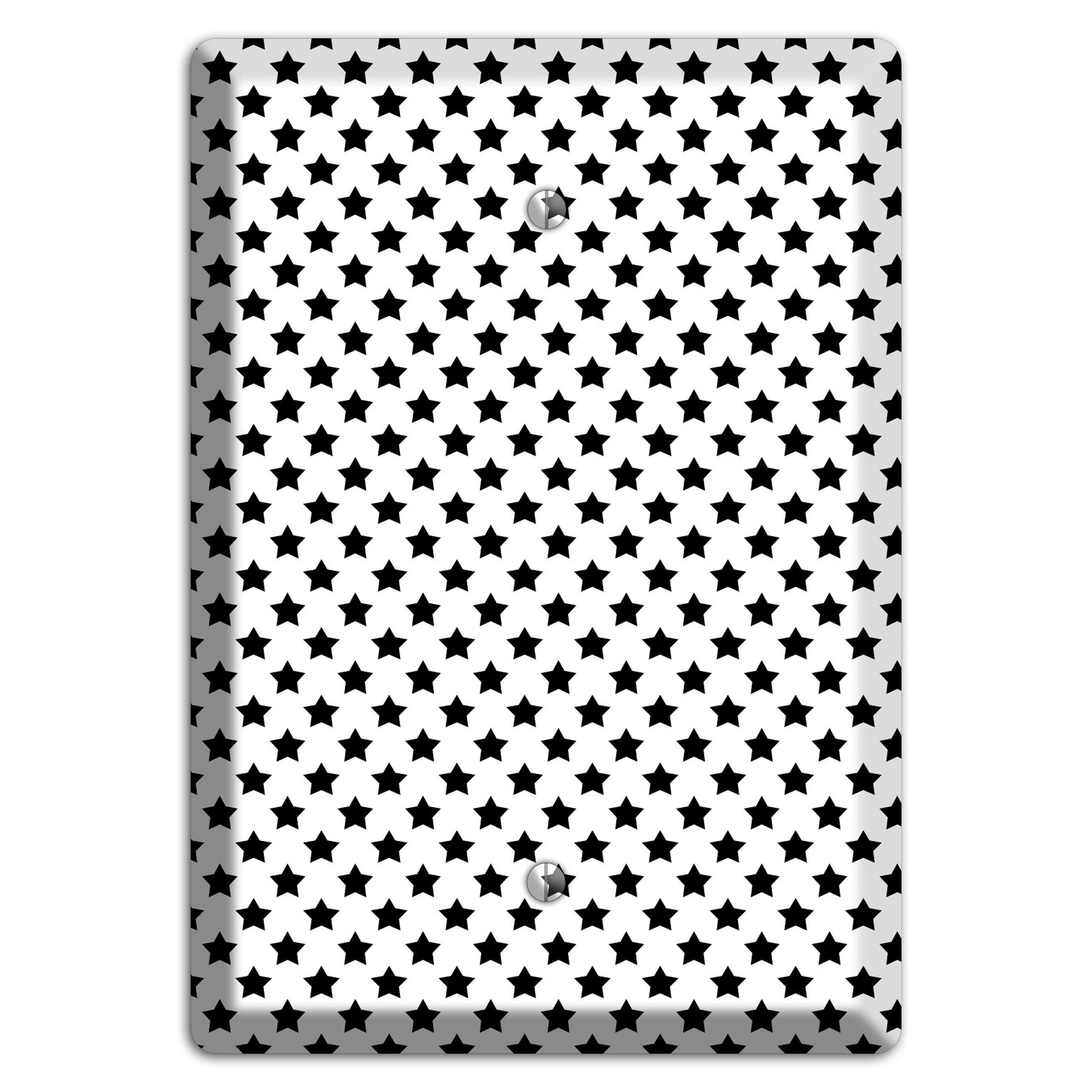 White with Black Stars Blank Wallplate