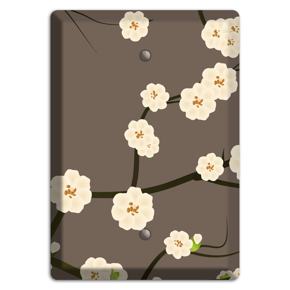 Yellow and Brown Cherry Blossoms Blank Wallplate