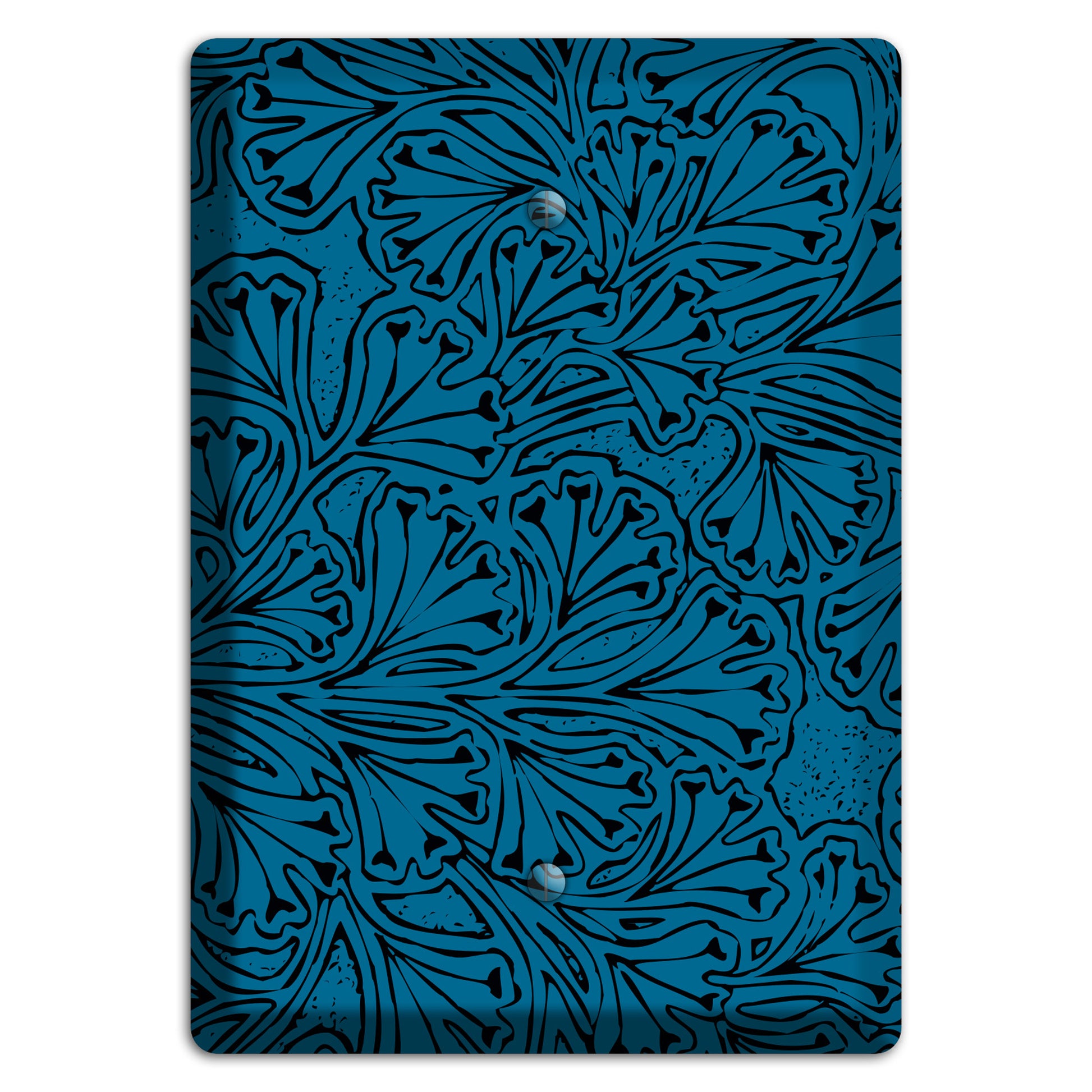 Deco Blue Interlocking Floral Blank Wallplate