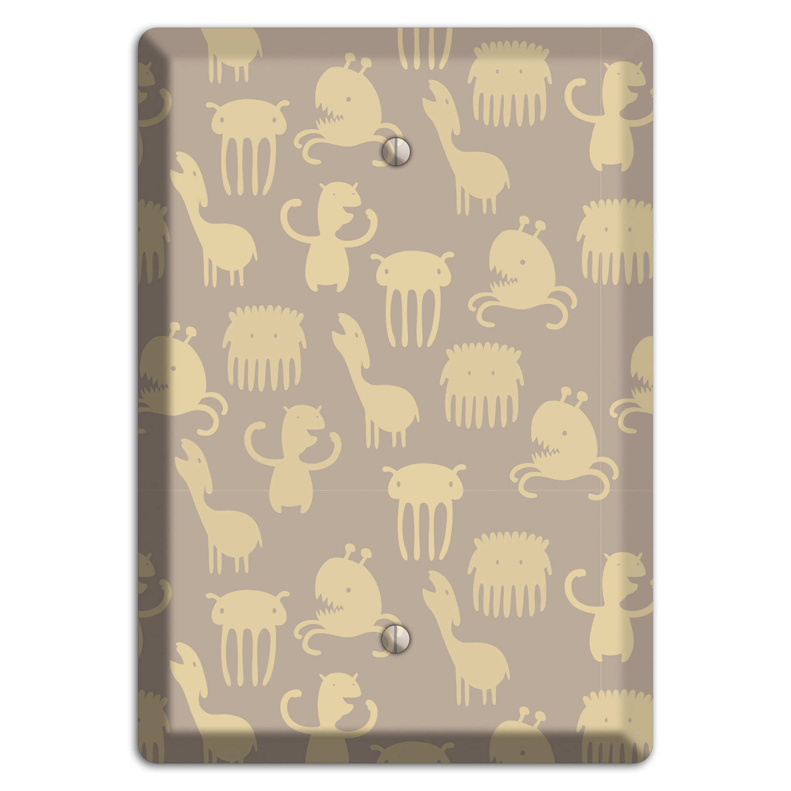 Silly Monsters Brown Blank Wallplate