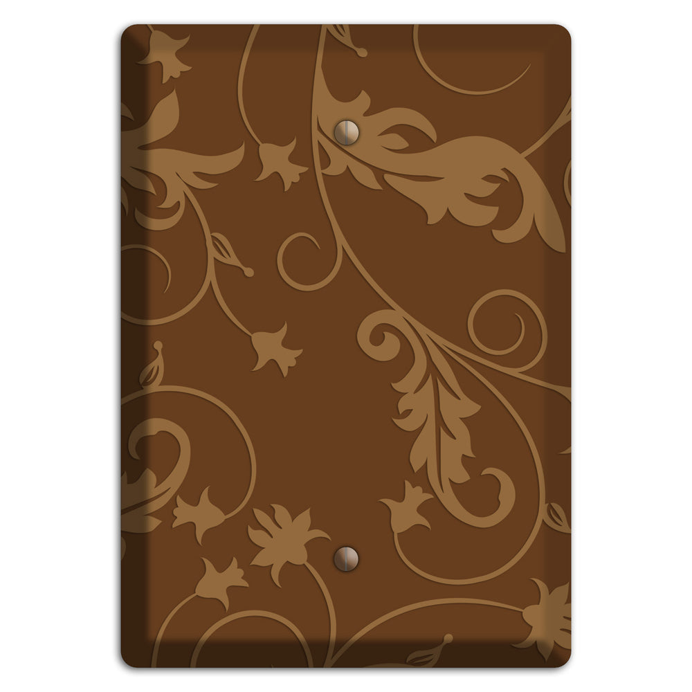 Brown Victorian Sprig Blank Wallplate