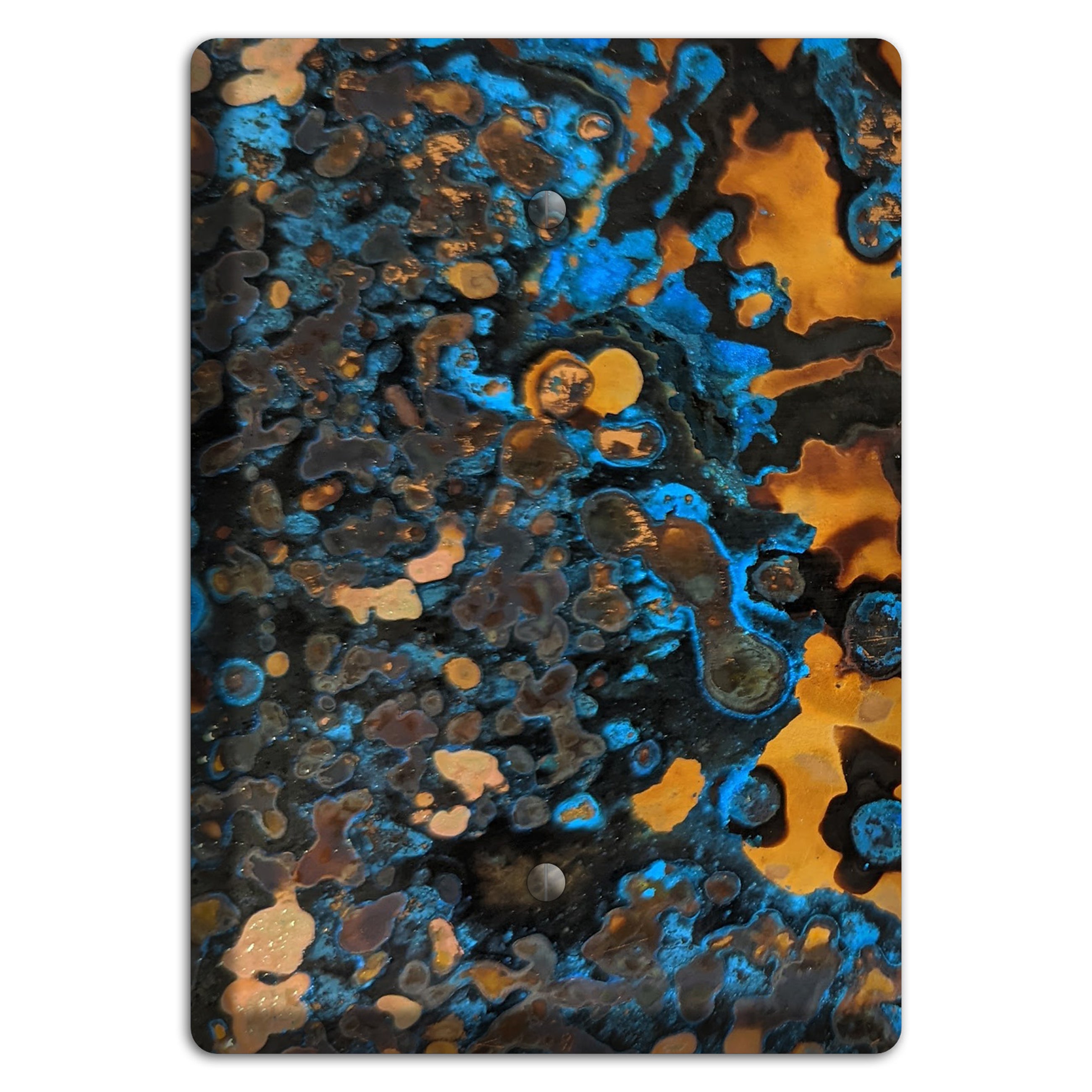 Solid Copper Turquoise Single Blank Cover Plate