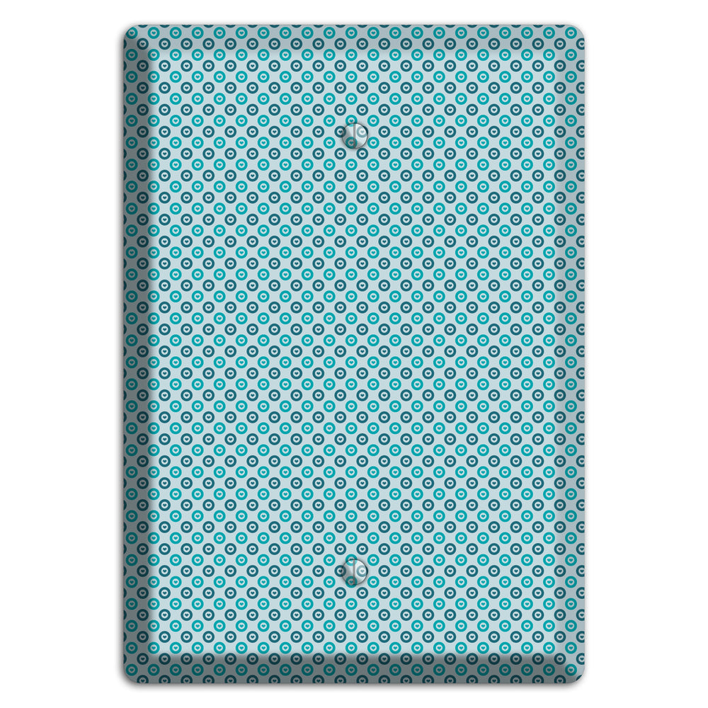 Turquoise and Blue Concentric Dots Blank Wallplate