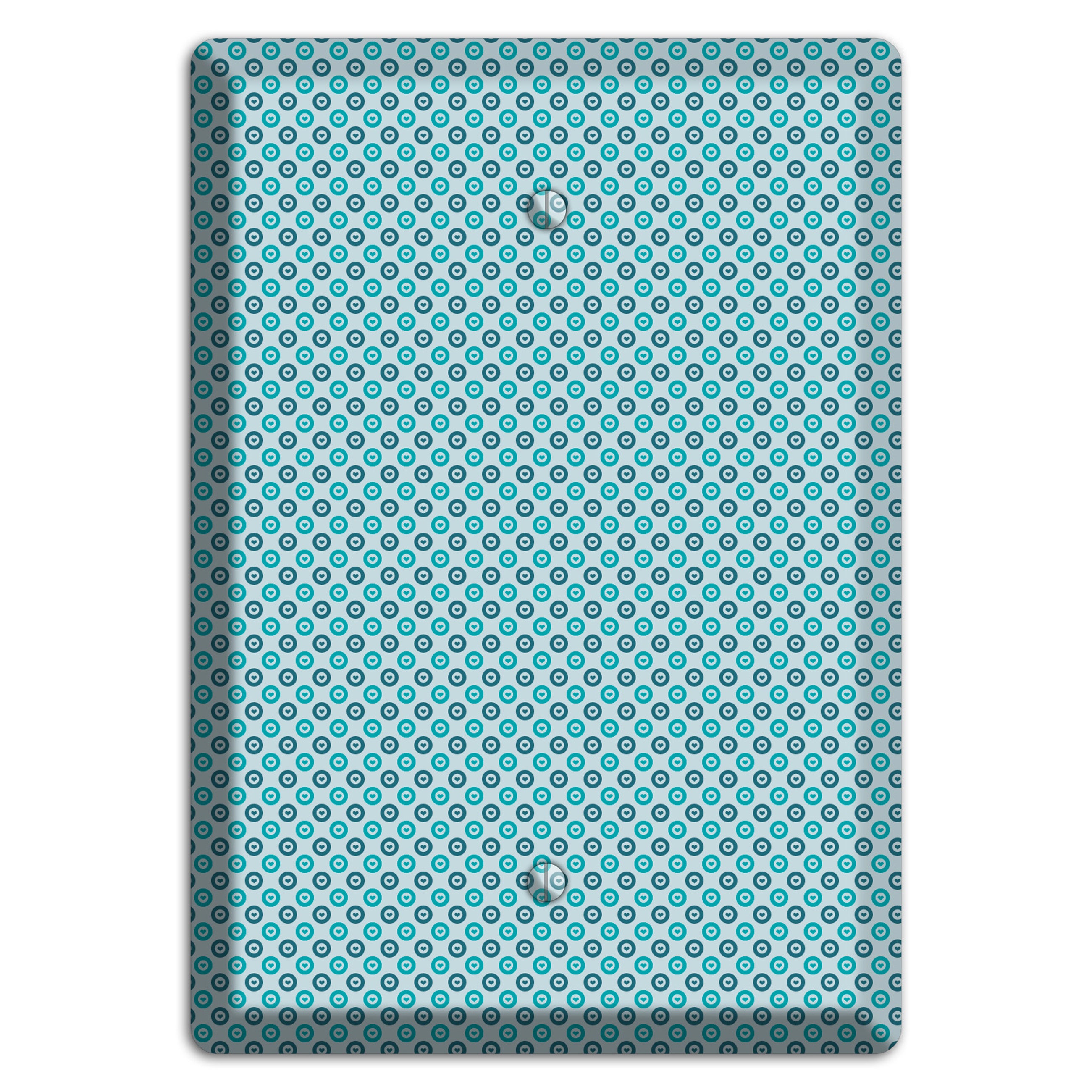 Turquoise and Blue Concentric Dots Blank Wallplate