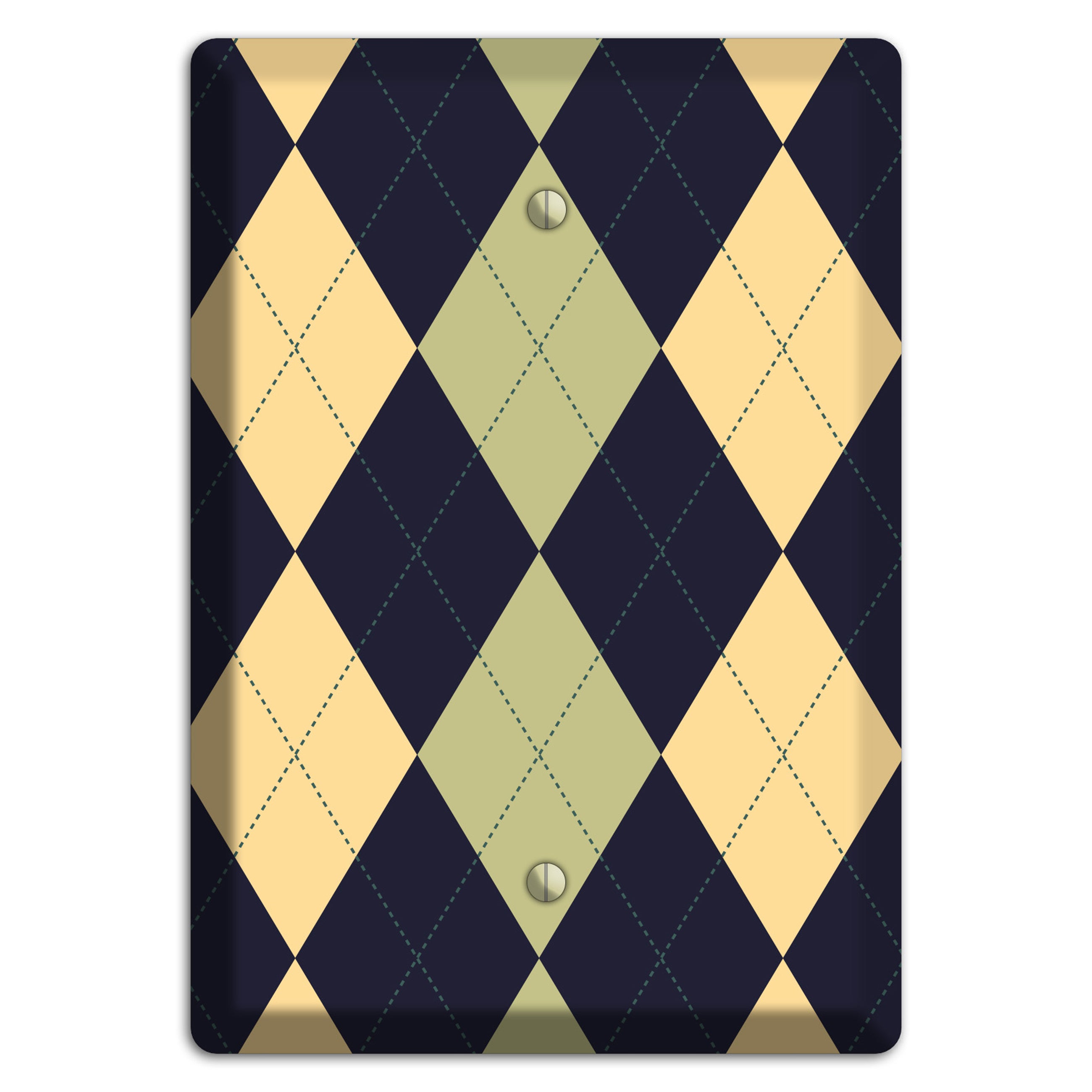 Yellow and Tan Argyle Blank Wallplate