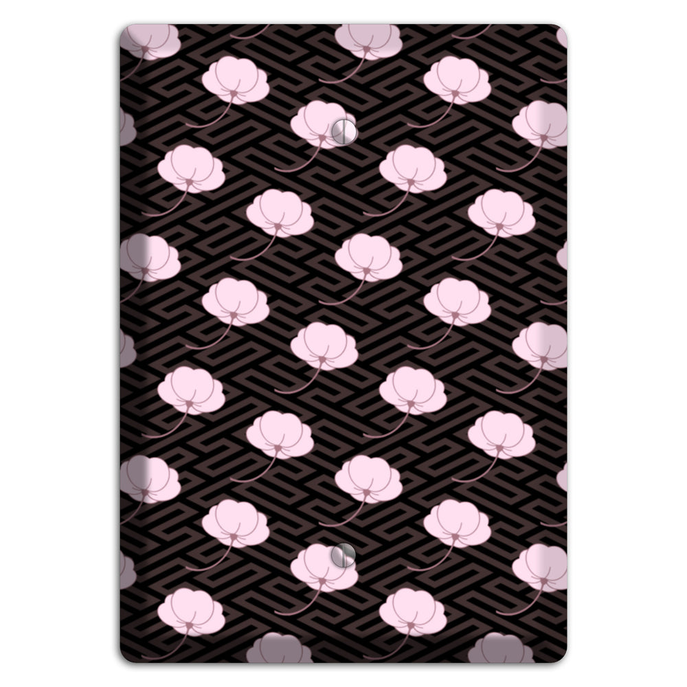 Small Asian Blossoms with Pattern Blank Wallplate