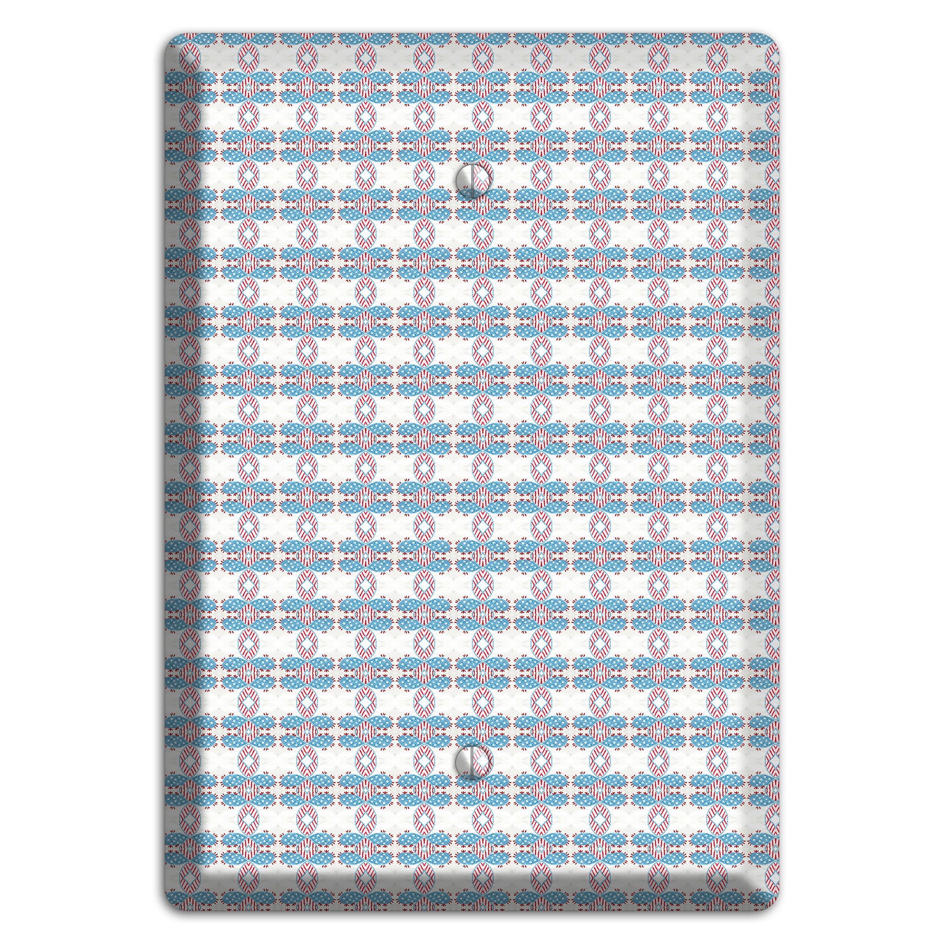 White with Faded Blue and Red Tapestry Blank Wallplate