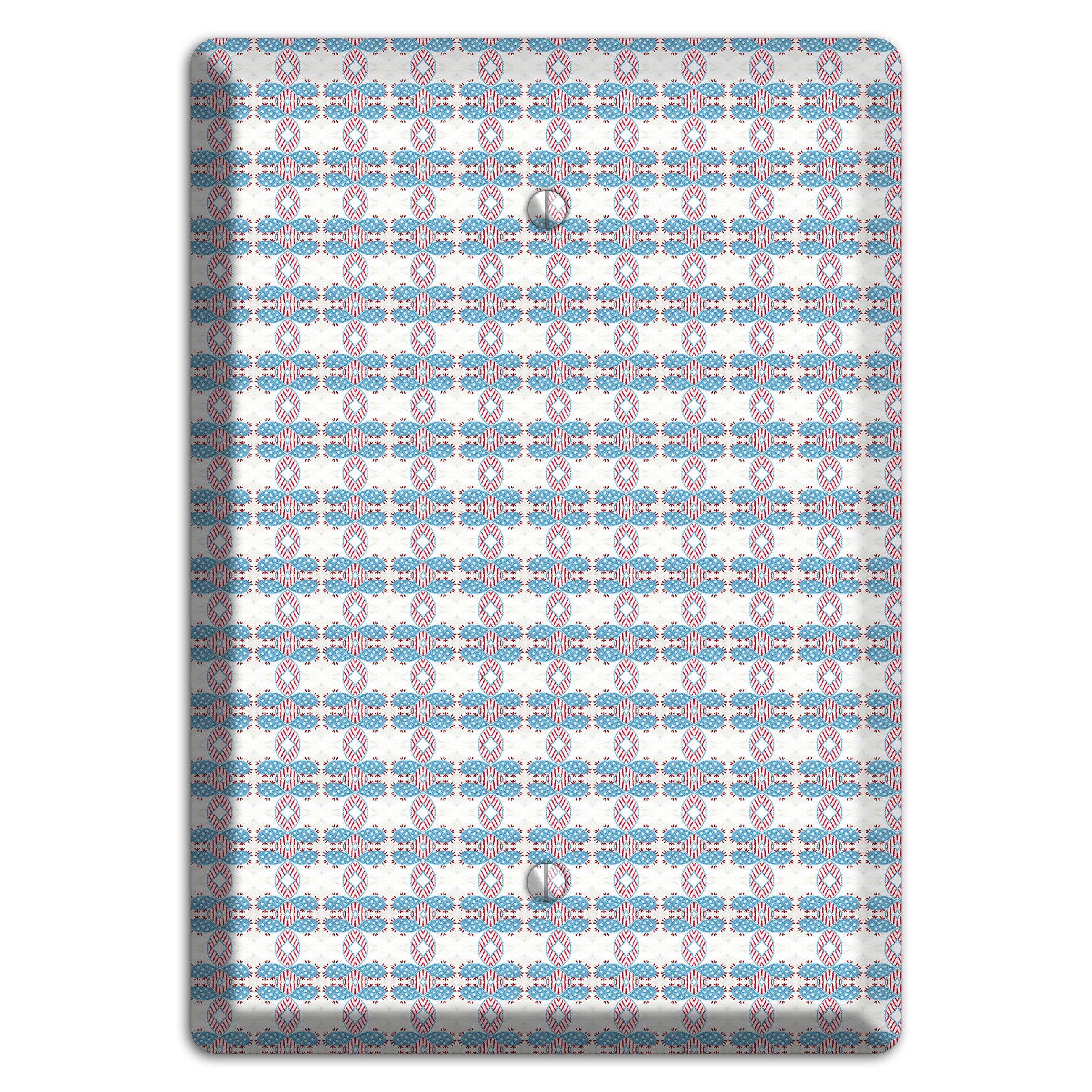 White with Faded Blue and Red Tapestry Blank Wallplate
