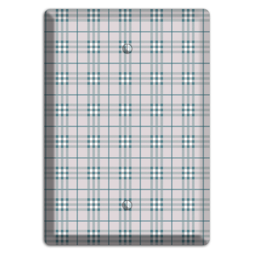 Multi Grey Plaid Blank Wallplate