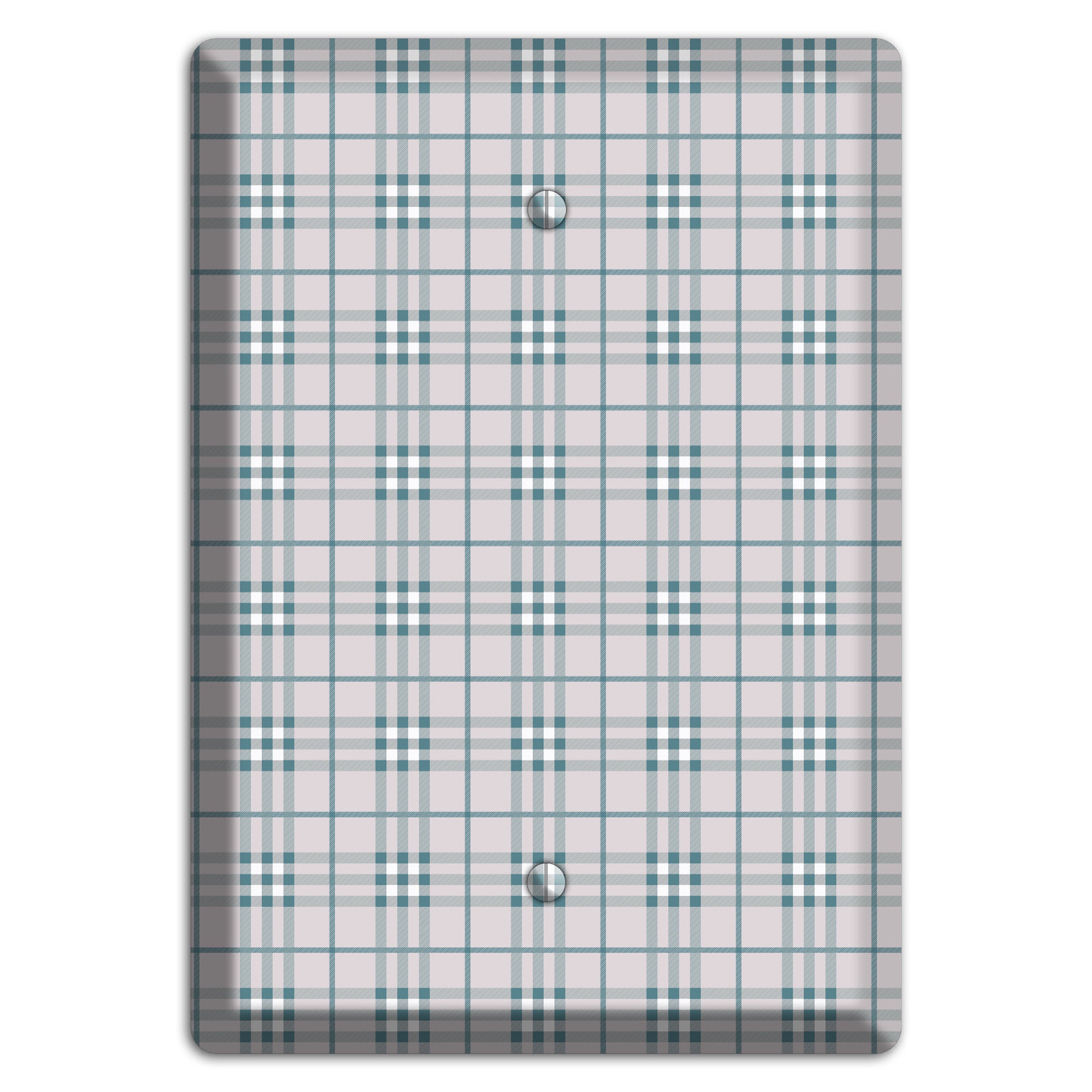 Multi Grey Plaid Blank Wallplate