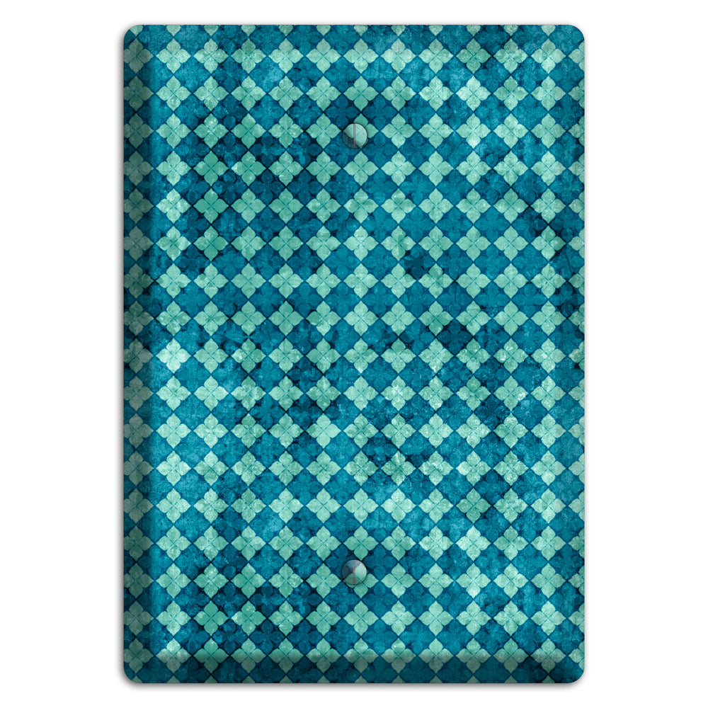 Turquoise Grunge Diamond Blank Wallplate