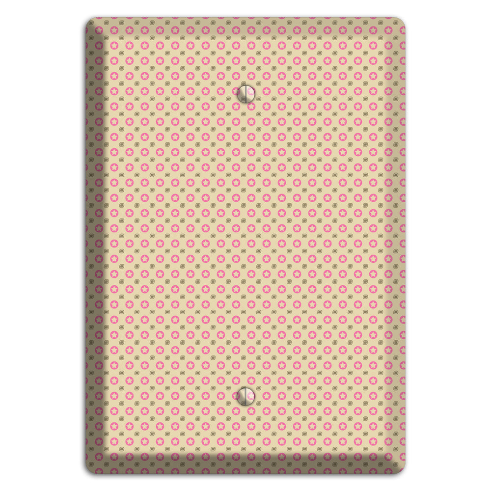 Beige with Pink Stars Blank Wallplate