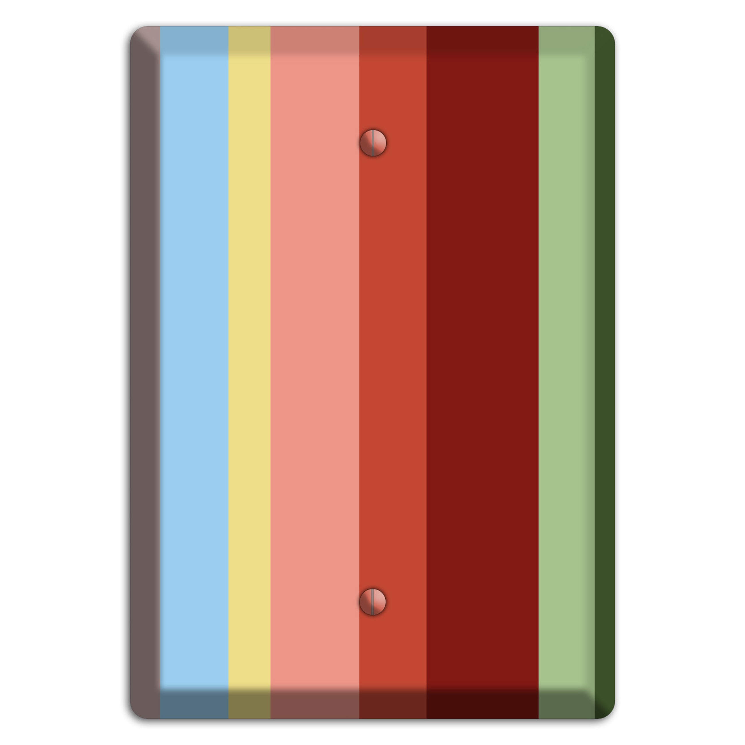 Multi Pastel Vertical Stripe Blank Wallplate