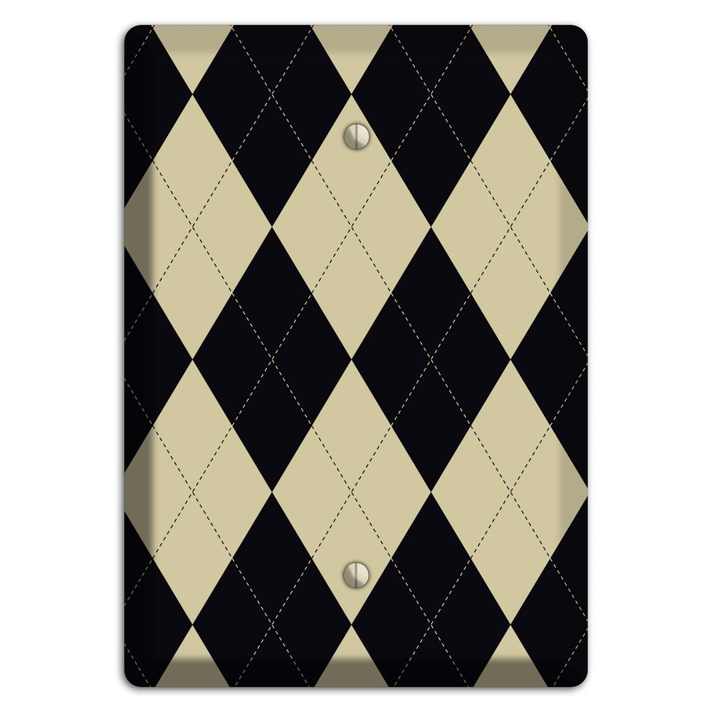 Tan and Black Argyle Blank Wallplate